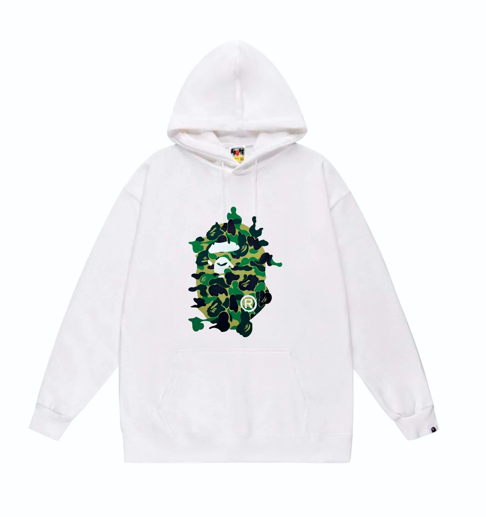 P160 model number SC846# terry 80 plus velvet 90 (top version) BAPE ABC CAMO REBUILD BIG APE HEAD TEE restructured ape-man big head print hooded sweatshirt. Made of 380 grams of large terry (drop shoulder large version) fabric. The texture is soft and does not pill. Imported environmentally friendly printing glue. The pattern is bright and three-dimensional. Quality💥Same style for men and women. The upper body is trendy. Color: black green, white green, gray green, black blue White blue Gray blue Black pink White pink Gray pink Size: S M L XL XXL