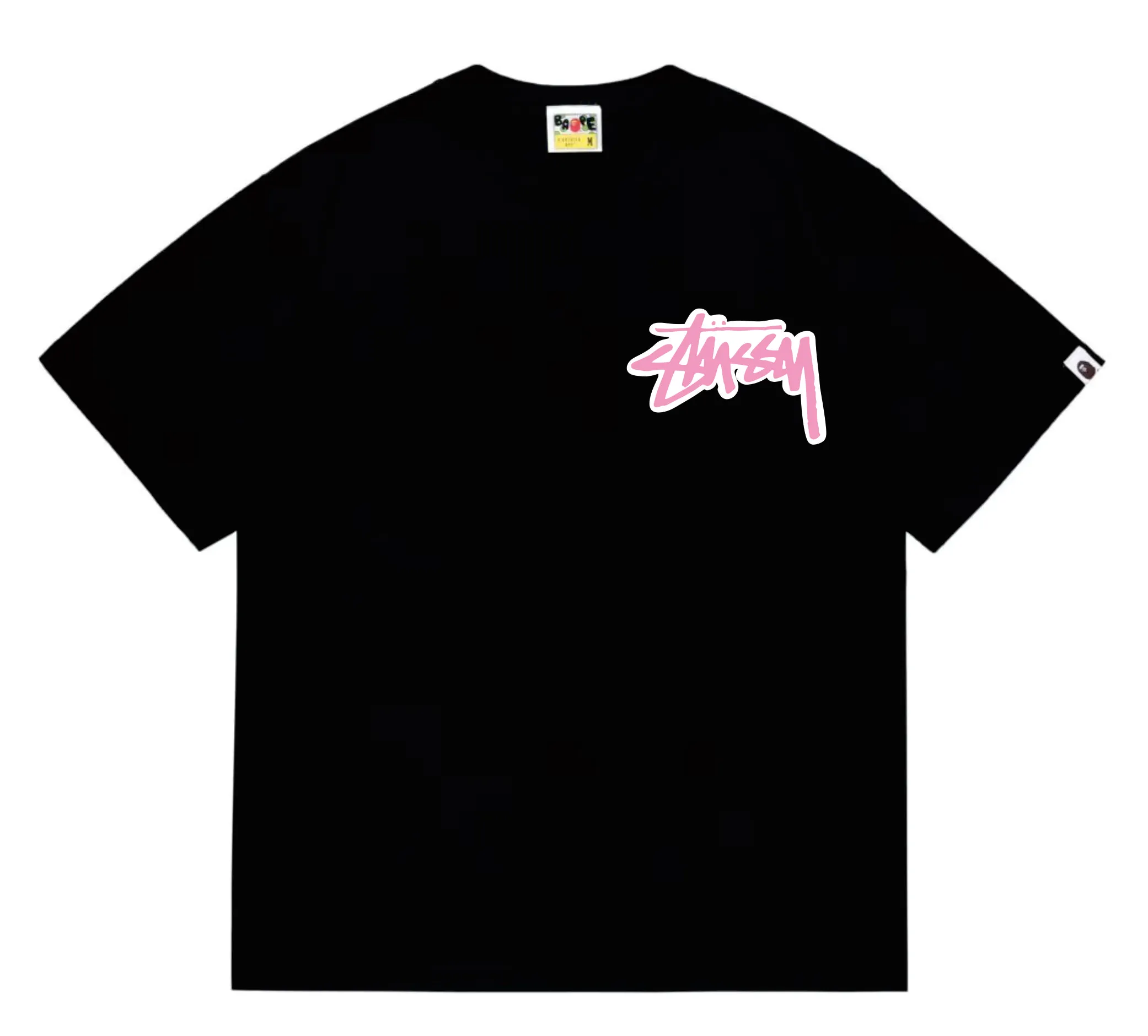 SC206#p110💰 (top version) BAPE×Stussy co-branded Stussy letter ape print T-shirt Made of 260 grams of high-quality high-weave pure cotton fabric, double yarn combed, soft texture and no pilling Imported environmentally friendly printing glue, bright and three-dimensional pattern, quality 💥Same style for men and women, the upper body is fashionable Color: black and white, gray and white, pink and white, red and white, white and black, gray and black, pink and black, red and black Size: S M L XL XXL
