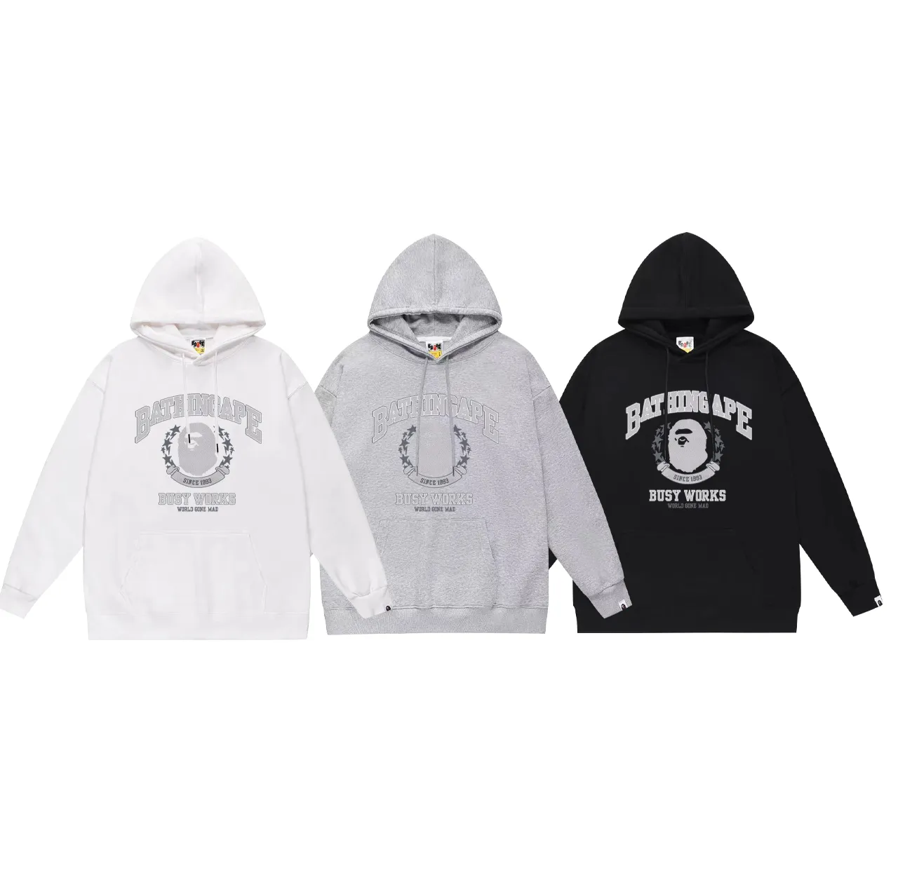 P160 model number SC769# terry 80 plus velvet 90 (top version) BAPE BATHING APE RELAXED camouflage ape print hooded sweatshirt Made of 380g large terry (drop shoulder large version) fabric, soft and non-pilling, imported environmentally friendly printing glue, bright and three-dimensional pattern, quality 💥Same style for men and women, the upper body is fashionable Color: black white gray Size: S M L XL XXL