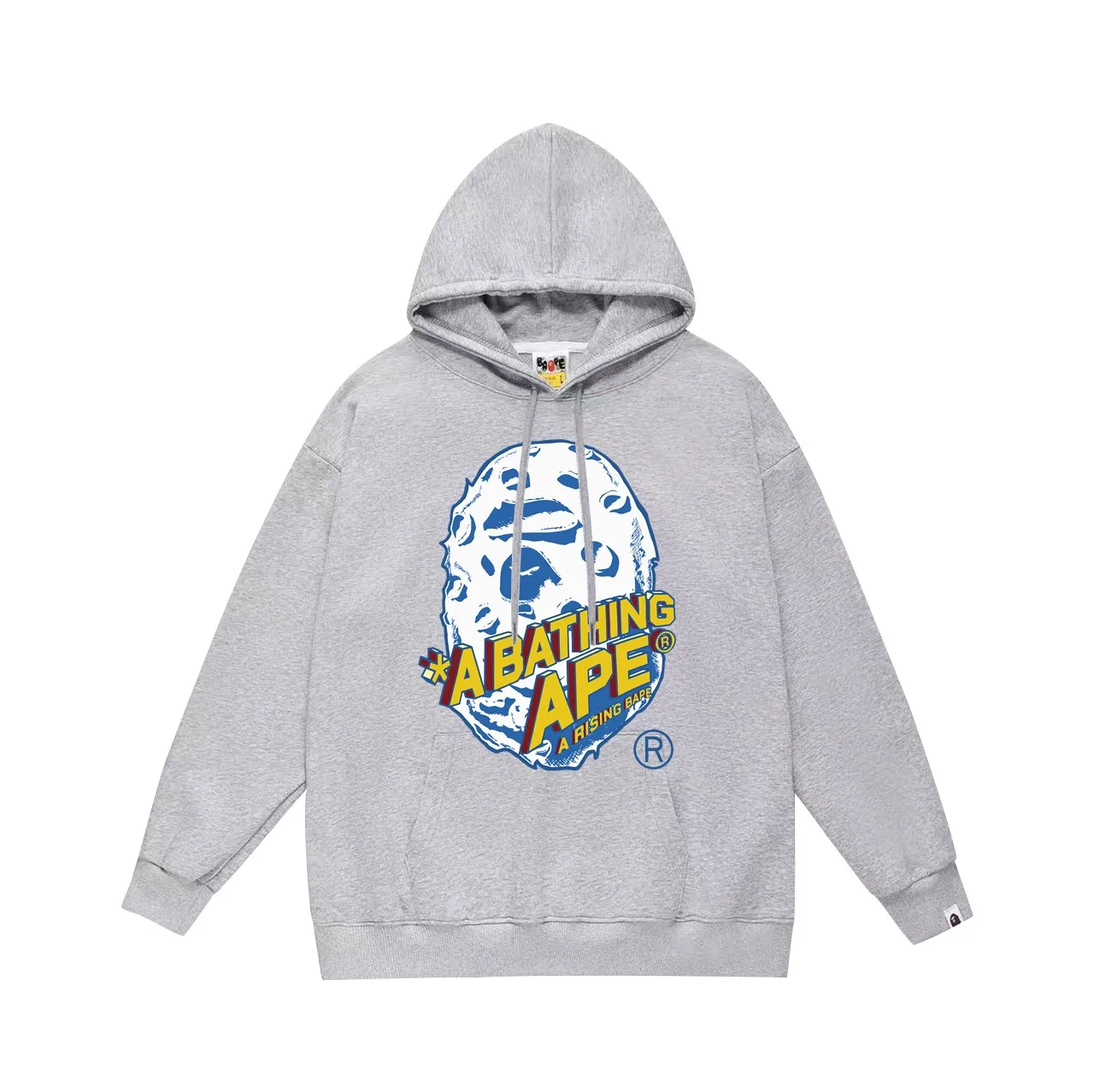 P160 model number SC784# terry 80 plus velvet 90 (top version) BAPE Moon Ape Head Rocket Letter Comic Style Printed Hooded Sweater Made of 380g large terry (drop shoulder large version) fabric, soft texture and non-pilling, imported environmentally friendly printing glue, bright and three-dimensional pattern, quality 💥Same style for men and women. The upper body is trendy. Color: Black White Gray Size: S M L XL XXL