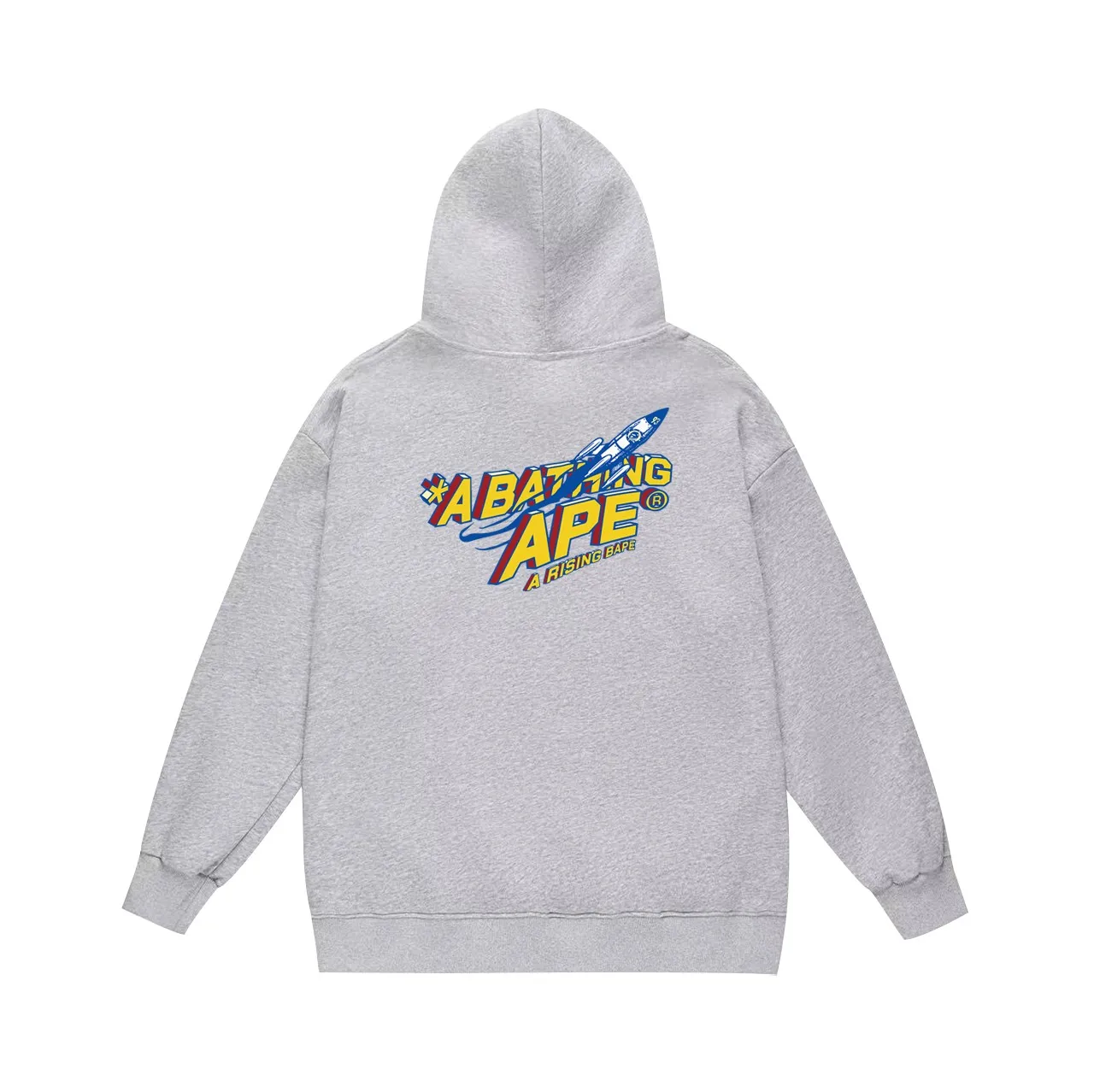 P160 model number SC784# terry 80 plus velvet 90 (top version) BAPE Moon Ape Head Rocket Letter Comic Style Printed Hooded Sweater Made of 380g large terry (drop shoulder large version) fabric, soft texture and non-pilling, imported environmentally friendly printing glue, bright and three-dimensional pattern, quality 💥Same style for men and women. The upper body is trendy. Color: Black White Gray Size: S M L XL XXL