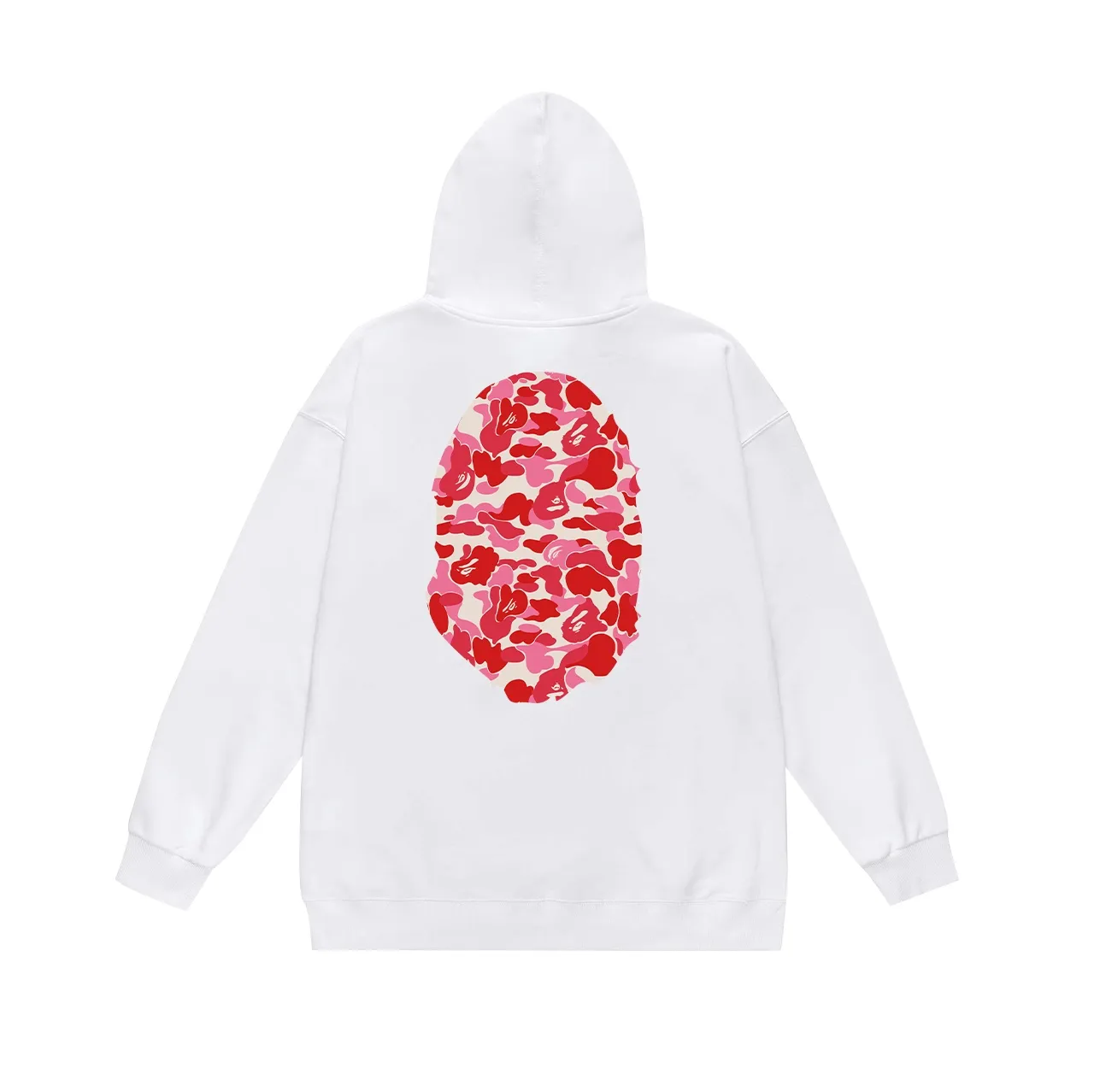 Model No. SC636# Terry p160 plus velvet p180💰 (top version) BAPE ABC pink camouflage ape-man LOGO double-sided printed hooded sweatshirt Made of 380g large terry 430g silver fox velvet (drop shoulder large version) fabric, soft texture and no pilling Imported environmentally friendly printing glue The pattern is bright and three-dimensional Quality 💥Same style for men and women The upper body is trendy Color: black white gray Size: S M L XL XXL