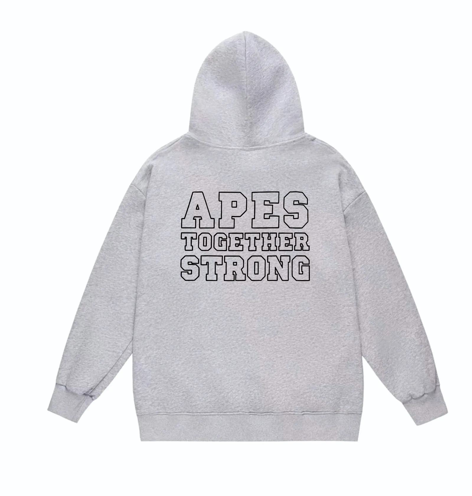 P160 model number SC848# terry 80 plus velvet 90 (top version) BAPE classic ape head letter print pattern hooded sweatshirt. Made of 380g large terry (drop shoulder large version) fabric. The texture is soft and non-pilling. Imported environmentally friendly printing glue. The pattern is bright and three-dimensional. Quality 💥Same style for men and women. The upper body is trendy. Color: black white gray Size: S M L XL XXL