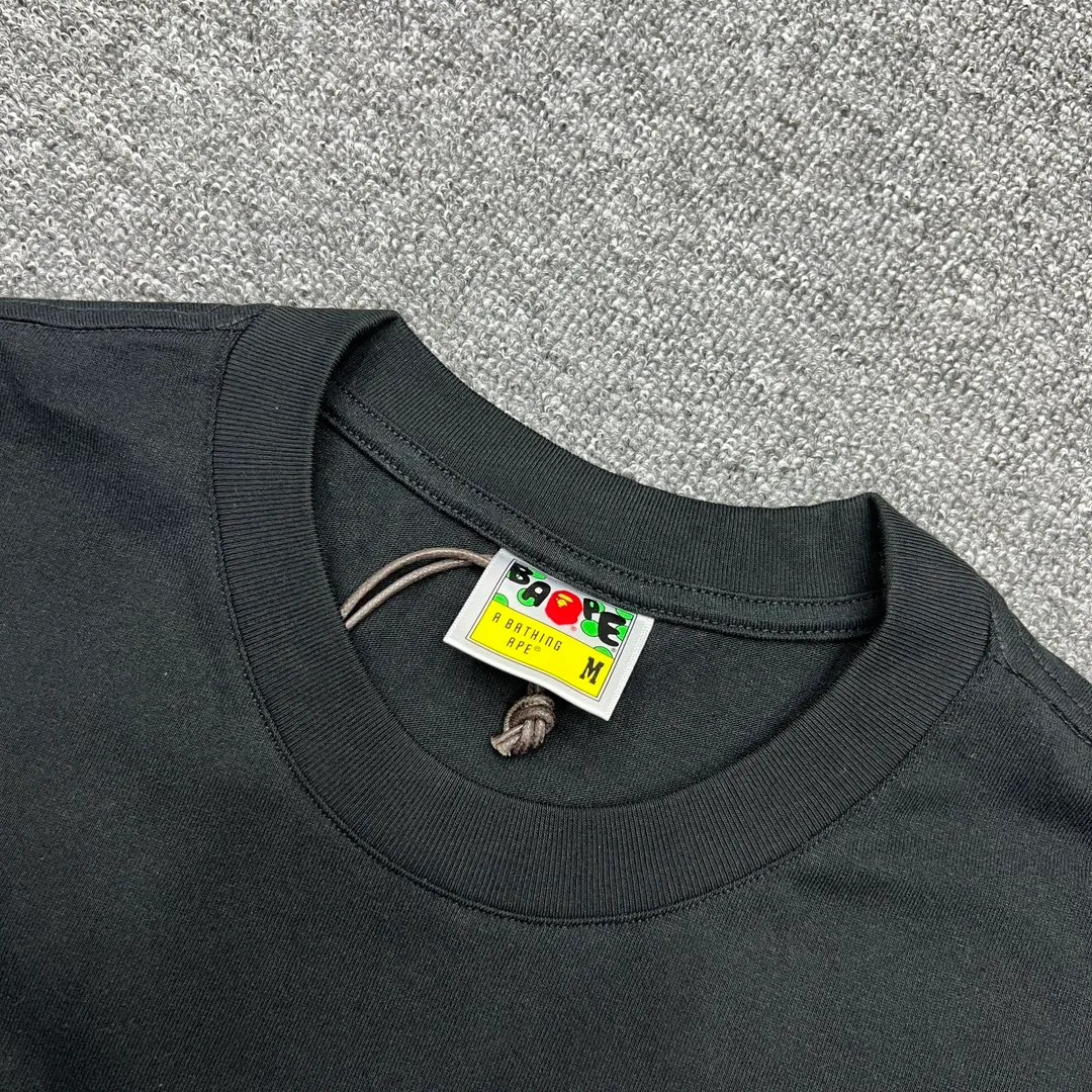 💰140 BAPE ABC camouflage ape head letter printing 270g weight linen cotton fabric ZP version Couple style: S-XXL [Black Green White Green Black Pink White Pink Black Blue White Blue]