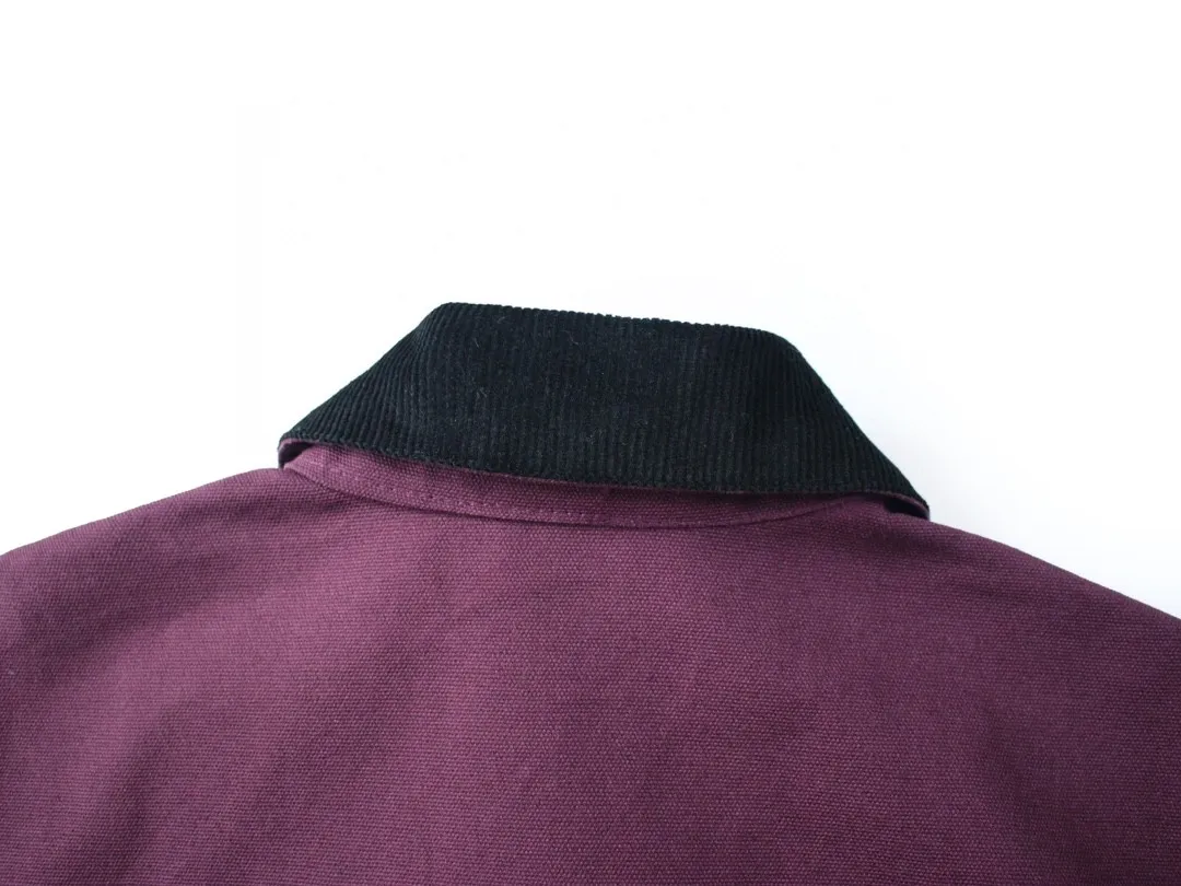 🅿️350 Carhartt Wip Carhartt classic Detroit zipper jacket couple casual workwear jacket 1️⃣The fabric is made of new environmentally friendly twill fabric. The light wash feels and the color will look better with time. It is a very high-quality fabric! 2️⃣The workmanship details are perfectly controlled, the classic logo is embroidered on the chest, the corduroy lapel highlights the unique style, the customized gold zipper, and the gold buttons all have logos that become more unique as they wear out with use! 3️⃣ Suitable for daily wear and can be worn in various styles. It is a very versatile jacket for men and women!  Color: black, yellow, purple Size: S, M, L, XL
