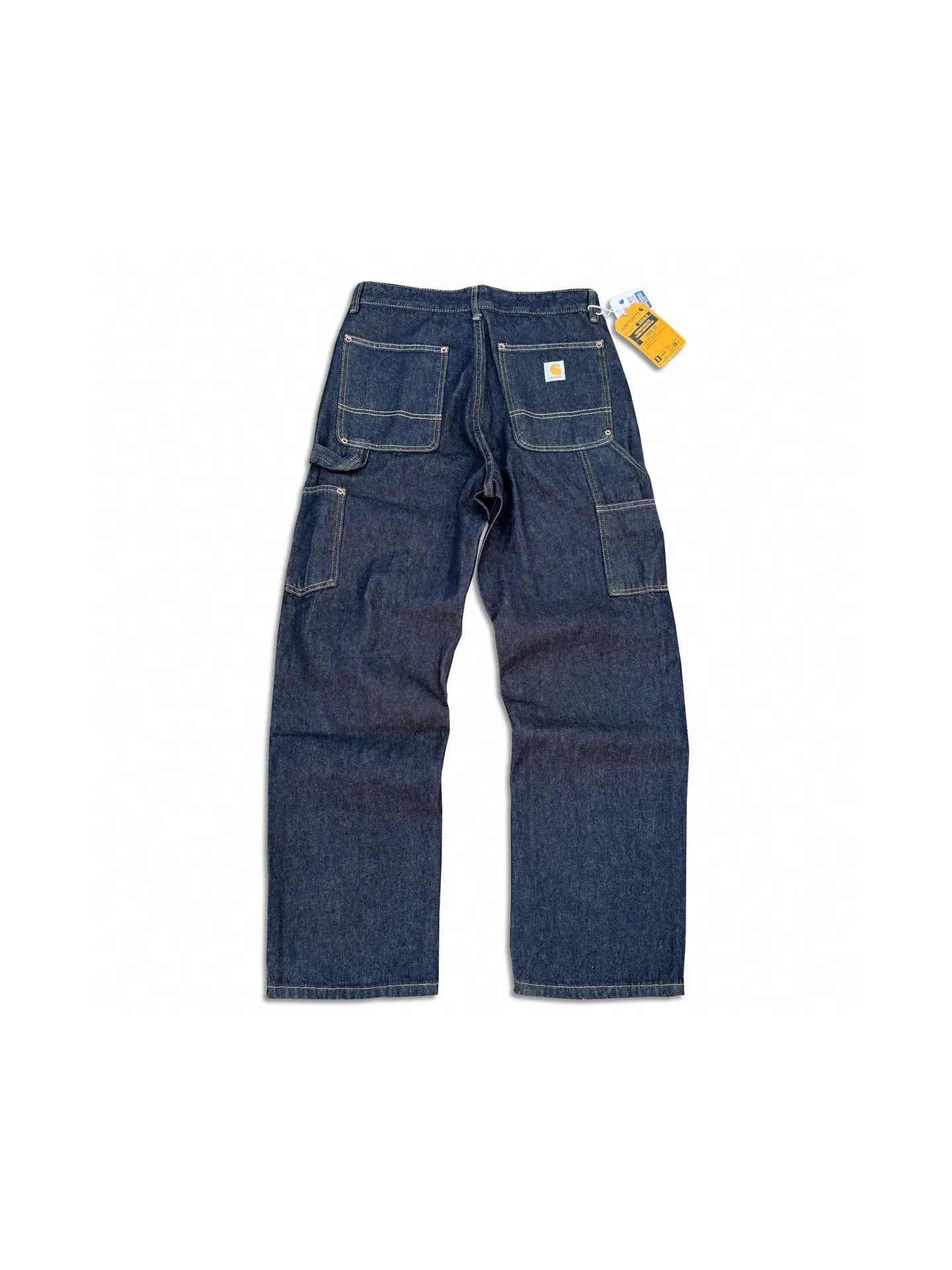 🅿️250 K011 Carhartt WIP Japanese style work style jeans with customized original logo buckle, YKK zipper fly, smooth and easy to pull! Many locations are reinforced with tacks, and the workmanship is solid! The overall tailoring adopts three-dimensional structure tailoring! Ergonomically designed, more flexible when wearing! The cut is streamlined and streamlined, allowing you to move flexibly with your body! Integrates functionality, beauty and durability! Suitable for business, travel, leisure and many other occasions! Straight fit Color: Dark Blue Size: S-XXL