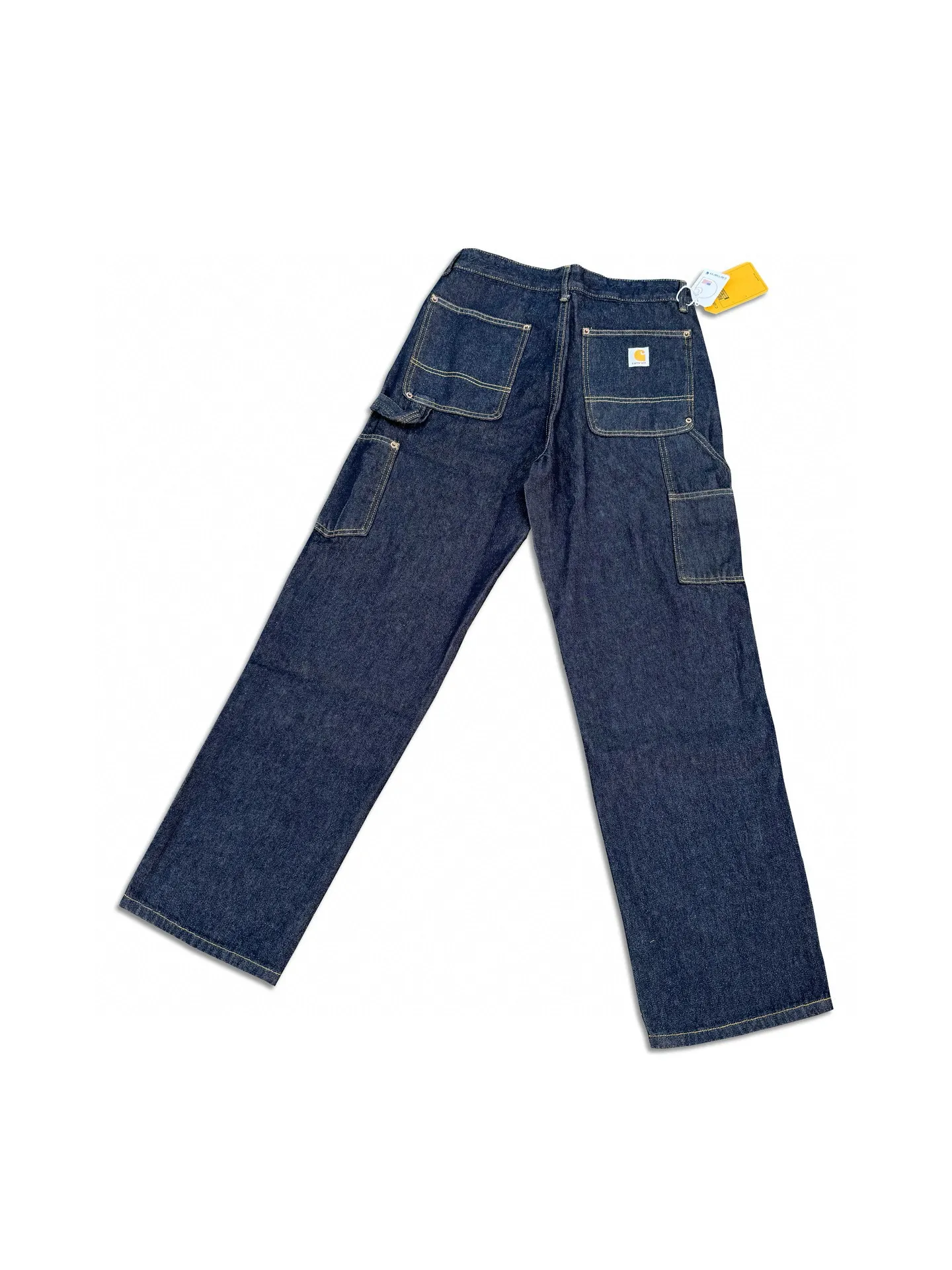 🅿️250 K011 Carhartt WIP Japanese style work style jeans with customized original logo buckle, YKK zipper fly, smooth and easy to pull! Many locations are reinforced with tacks, and the workmanship is solid! The overall tailoring adopts three-dimensional structure tailoring! Ergonomically designed, more flexible when wearing! The cut is streamlined and streamlined, allowing you to move flexibly with your body! Integrates functionality, beauty and durability! Suitable for business, travel, leisure and many other occasions! Straight fit Color: Dark Blue Size: S-XXL
