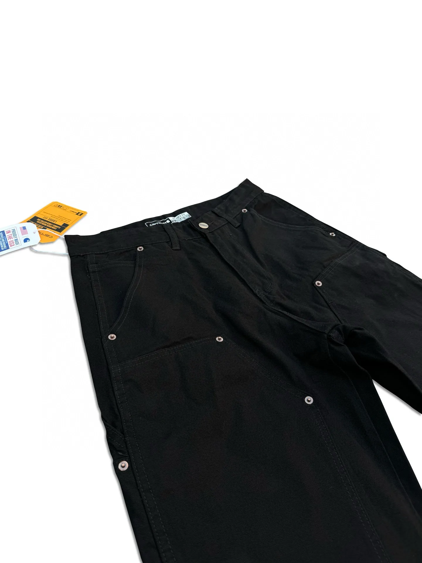 🅿️250 K022 Carhartt WIP Japanese style work style jeans with customized original logo buckle, YKK zipper fly, smooth and easy to pull! Many locations are reinforced with tacks, and the workmanship is solid! The overall tailoring adopts three-dimensional structure tailoring! Ergonomically designed, more flexible when wearing! The cut is streamlined and streamlined, allowing you to move flexibly with your body! Integrates functionality, beauty and durability! Suitable for business, travel, leisure and many other occasions! Straight fit Color: Black Size: S-XXL