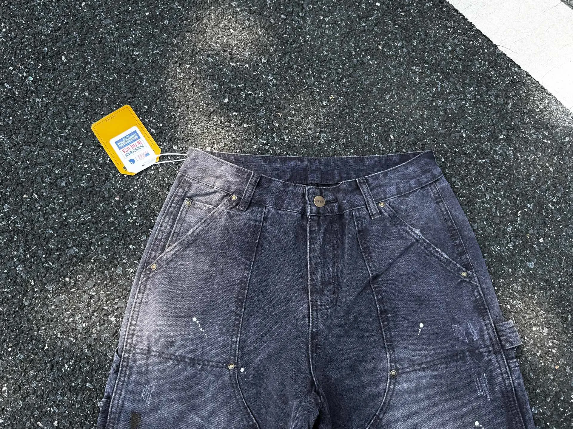 🅿️270 KH2 top vtg Carhartt WIP Carhartt vintage splashed ink holes distressed retro lumberjack Japanese work style jeans Accessories: Customized original logo buckle, including the internal top bracket, which is also compared to the original one with logo hole nails, YKK zipper fly, smooth and easy to pull! Many locations are reinforced with tacks, and the workmanship is solid!  Fabric: The table is made of original authentic custom-made imported fabrics, and the overall tailoring adopts three-dimensional structure tailoring! Ergonomically designed, more flexible when wearing! The cut is streamlined and streamlined, allowing you to move flexibly with your body! Integrates functionality, beauty and durability! Suitable for business, travel, leisure and many other occasions! Straight version Color: Splash gray purple Code number: 28 30 32 34 36