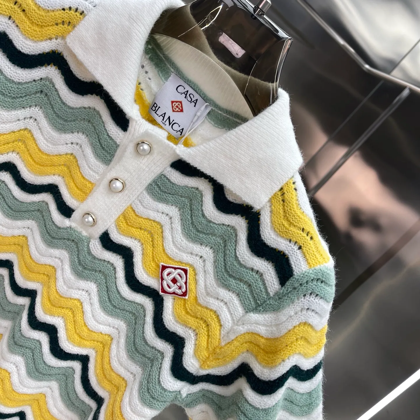 🅿️490 CASABLANCA Casablanca Sweater Skirt Set (Women's Wear) Original development Comfortable upper body Imported equipment Original high-density embroidered seal Two-color splicing Cuffs + hem hand-sewn OEM by domestic first-line brand factory Impeccable workmanship Size: S M L XL