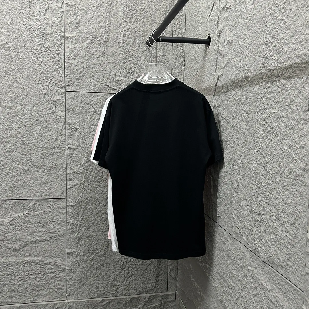 🅿️180 Celi* Celi Celin 2025 spring and summer style Simple letter flocking process personalized logo Customized double yarn plain cotton fabric Short-sleeved T-shirt Uniform for men and women Size: S (90-130 catties) M (120-150 catties) L (140-165 catties) XL (160-180 catties) XXL (180-210 pounds) Color: black white