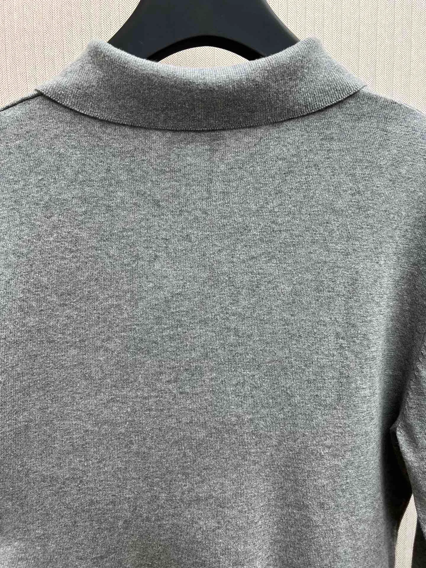🅿️410 Celine 25ss new DRAWING series solid color POLO collar ribbed trim sweater Size: S.M.L.XL.