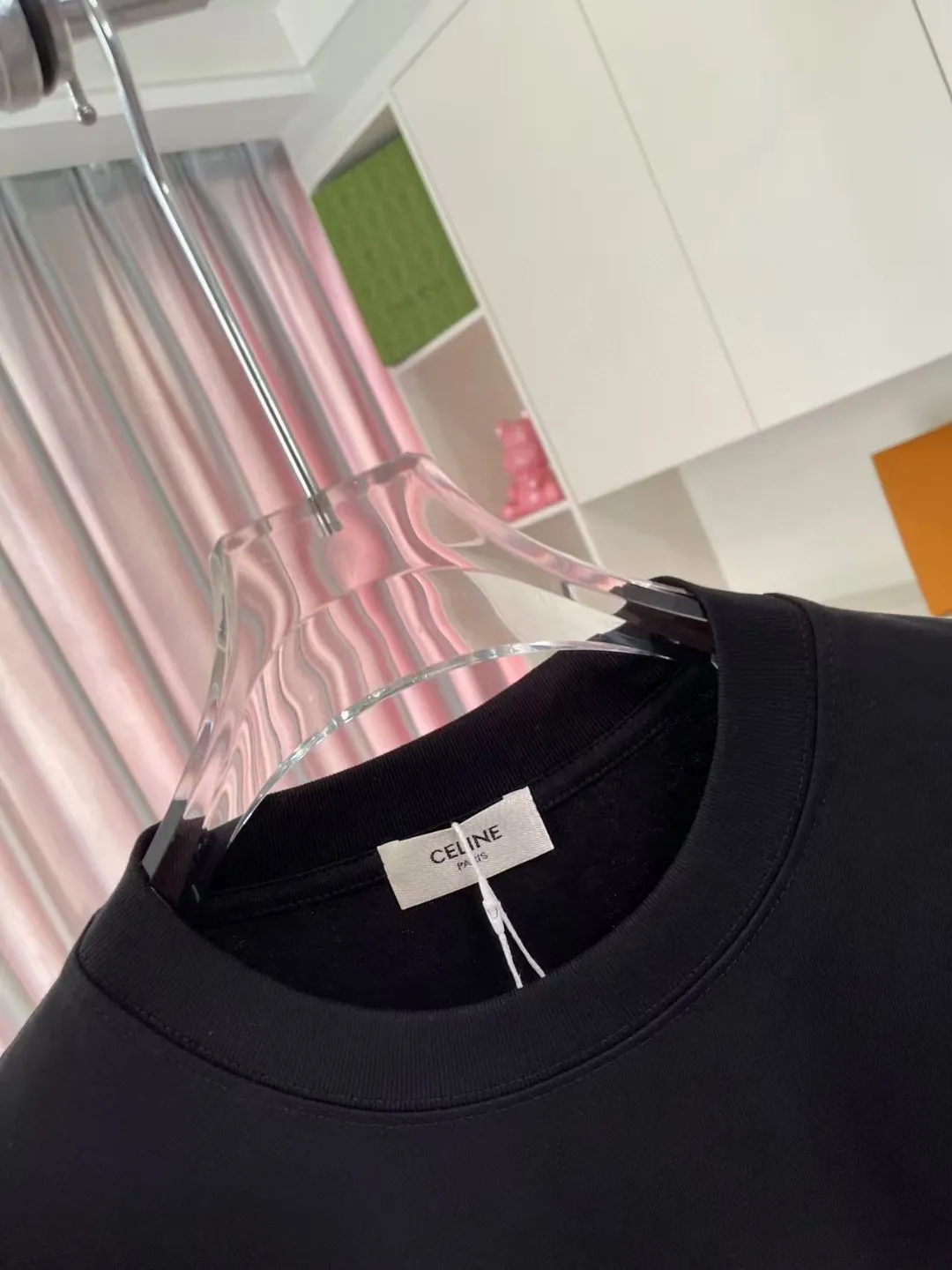 🅿️170 Celine 2025 summer new style personalized letter logo printing customized fabric 300g short-sleeved T-shirt same style for men and women Size: S M L XL XXL five sizes Color: black white lake green purple iron gray