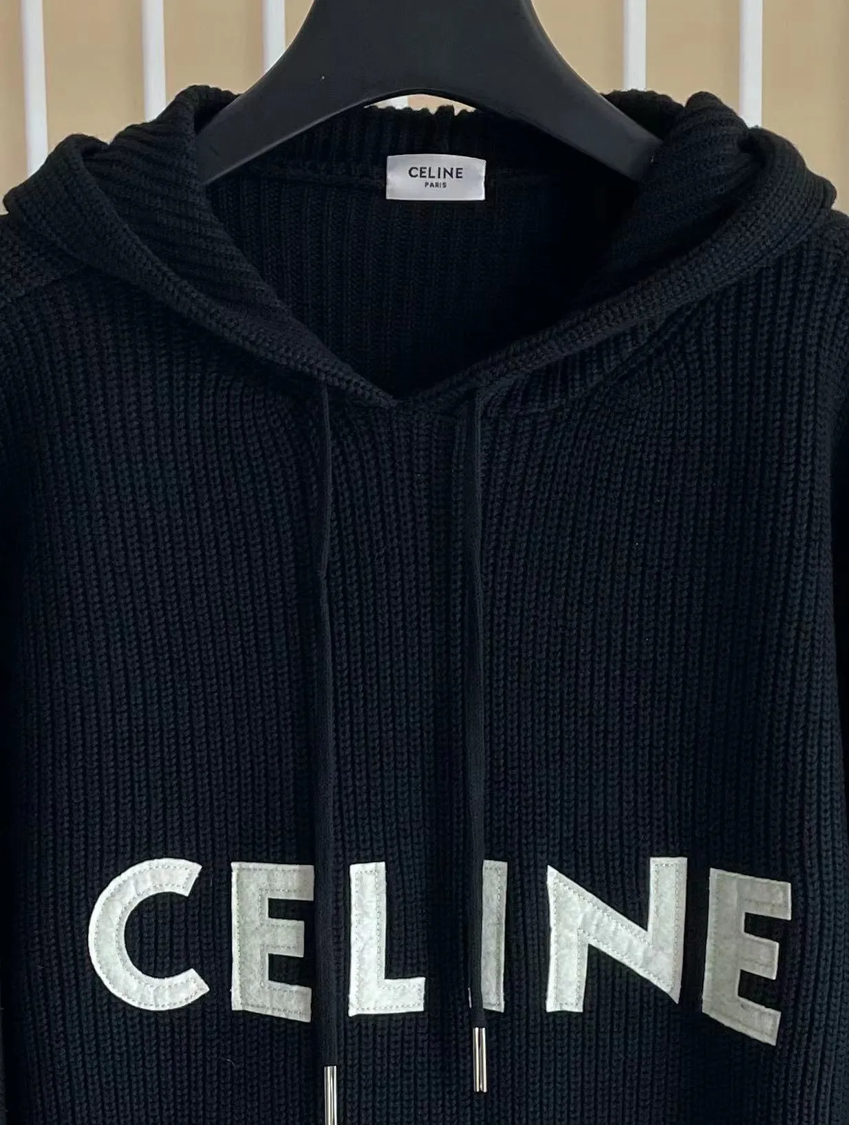 Celine LOGO embroidered patch wool sweater