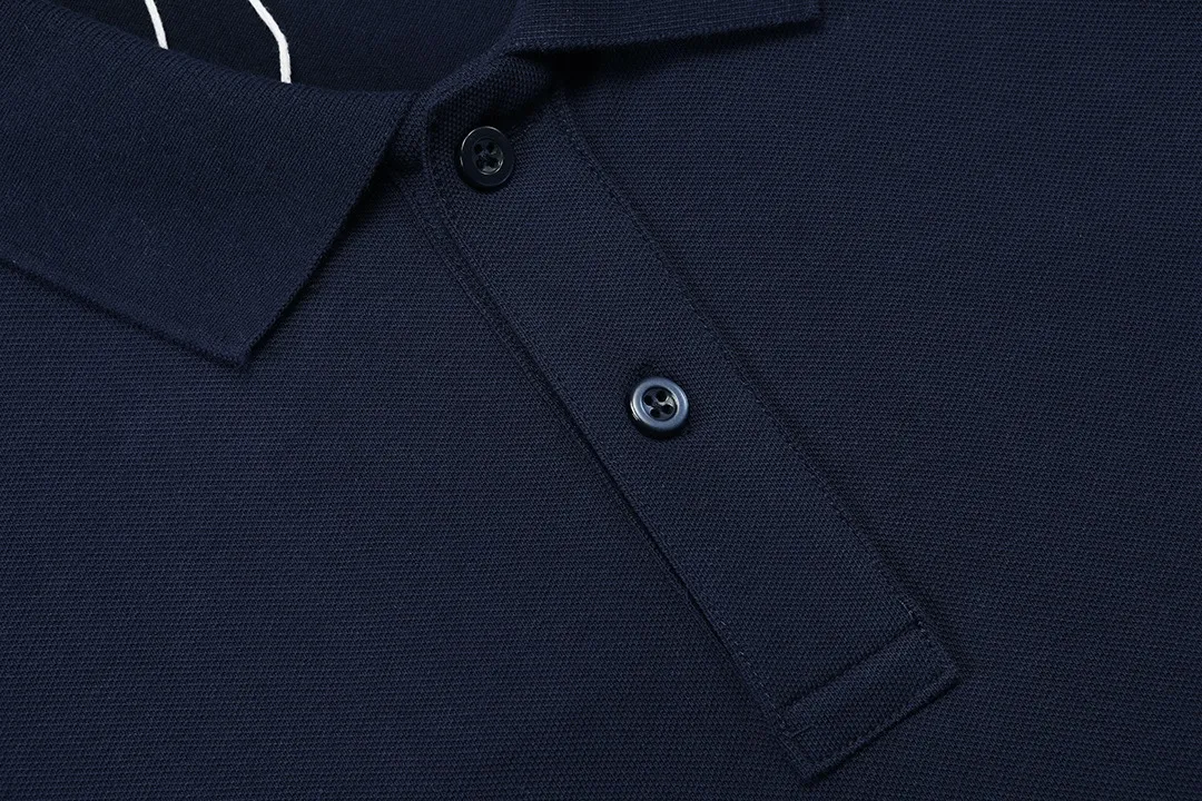 🅿️190 Celine 2025 new model Arc de Triomphe logo embroidery, same style for men and women, casual polo shirt ·Customized pique cotton fabric ·Imported Tajima machine embroidery technology ·Collar label, hangtag, main mark and three labels complete Color: dark blue Size: M-XXXL