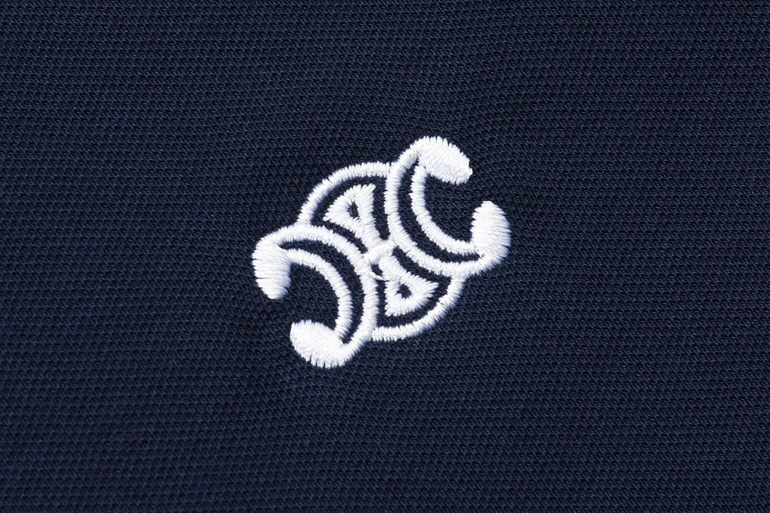 🅿️190 Celine 2025 new model Arc de Triomphe logo embroidery, same style for men and women, casual polo shirt ·Customized pique cotton fabric ·Imported Tajima machine embroidery technology ·Collar label, hangtag, main mark and three labels complete Color: dark blue Size: M-XXXL
