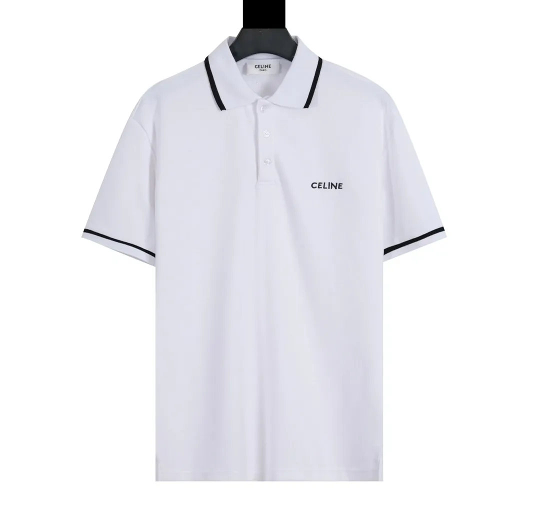 🅿️210 CE new style embroidered letter polo short sleeves Spring and summer new high-quality mesh piqué cotton basic lapel short Tee, classic brand Logo fashionable casual short-sleeved Polo shirt for men and women! The trading company channel is available, and it is sold simultaneously on the official website! It can best show professional style and jointly perform high-end fashion! The must-have Polo item in the summer wardrobe can find a balance between T-shirts and shirts, and can also show everyone's hard work and streamlined appearance! The fabrics are selected from custom-made and dyed piqué mesh cotton, which is breathable to wear. It is comfortable and not stuffy! It retains the minimalist style design, with striped contrasting lapel and sleeve details, as well as a simple small logo on the chest, which is three-dimensional and full. The fineness of the embroidery can be felt by looking at the embroidery stitches. It is low-key and classy, and is very suitable for professional wear! The slightly loose tailoring prevents the body from being too dry and tight when worn. It can be better integrated into daily casual wear, becoming a versatile style that can be used for business casual! Size: XS S M L