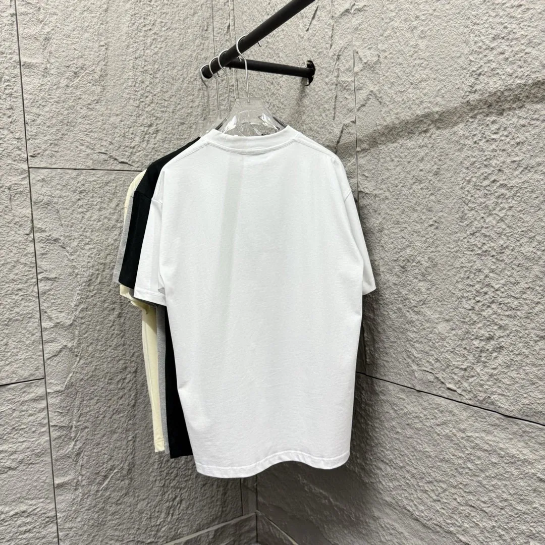 🅿️180 Celi* Celin Celin 2025 spring and summer style Simple letter embroidery personalized logo Customized double yarn plain cotton fabric Short-sleeved T-shirt Uniform for men and women Size: S (90-130 catties) M (120-150 catties) L (140-165 catties) XL (160-180 catties) XXL (180-210 catties) Color: black white