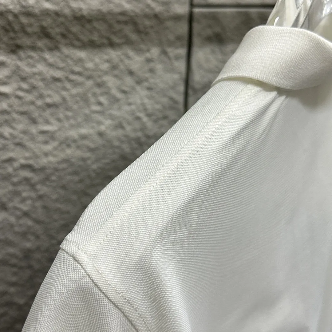 🅿️180 CELIN* Selin* short-sleeved POLO 2025 spring and summer new style, simple small embroidered pique fabric, short-sleeved polo stand-up collar, same style for men and women Size: M L XL 2XL 3XL Color: black white