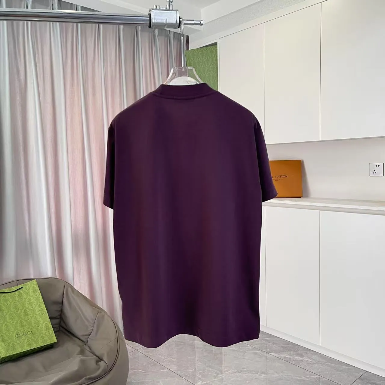 🅿️170 Celine 2025 summer new style personalized letter logo printing customized fabric 300g short-sleeved T-shirt same style for men and women Size: S M L XL XXL five sizes Color: black white lake green purple iron gray