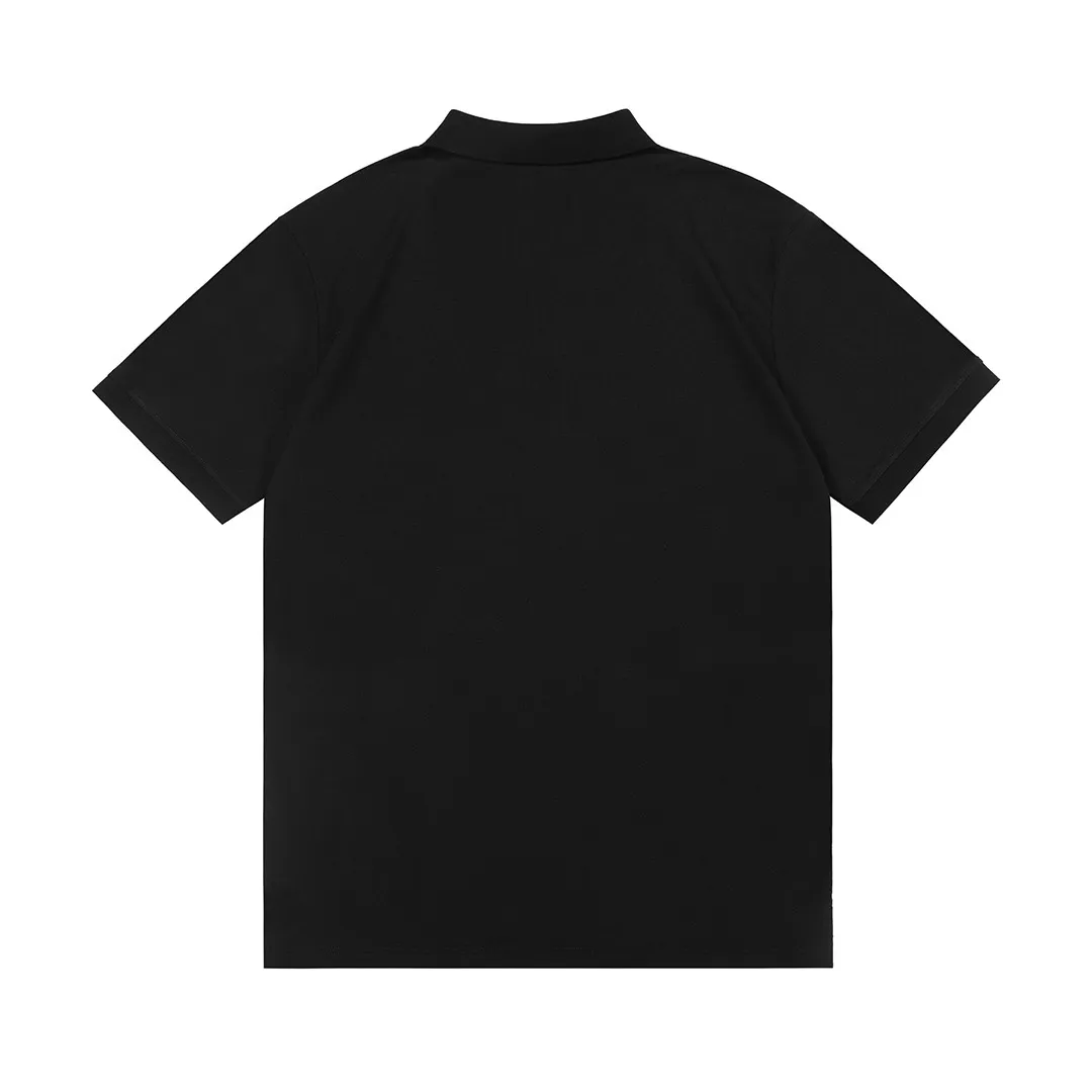 🅿️190 Celine Celine 2025 new model Arc de Triomphe logo embroidery, same style for men and women, casual polo shirt ·Customized pique cotton fabric ·Imported Tajima machine embroidery technology ·Collar label, hangtag, main mark and three labels complete Color: Black Size: M-XXXL