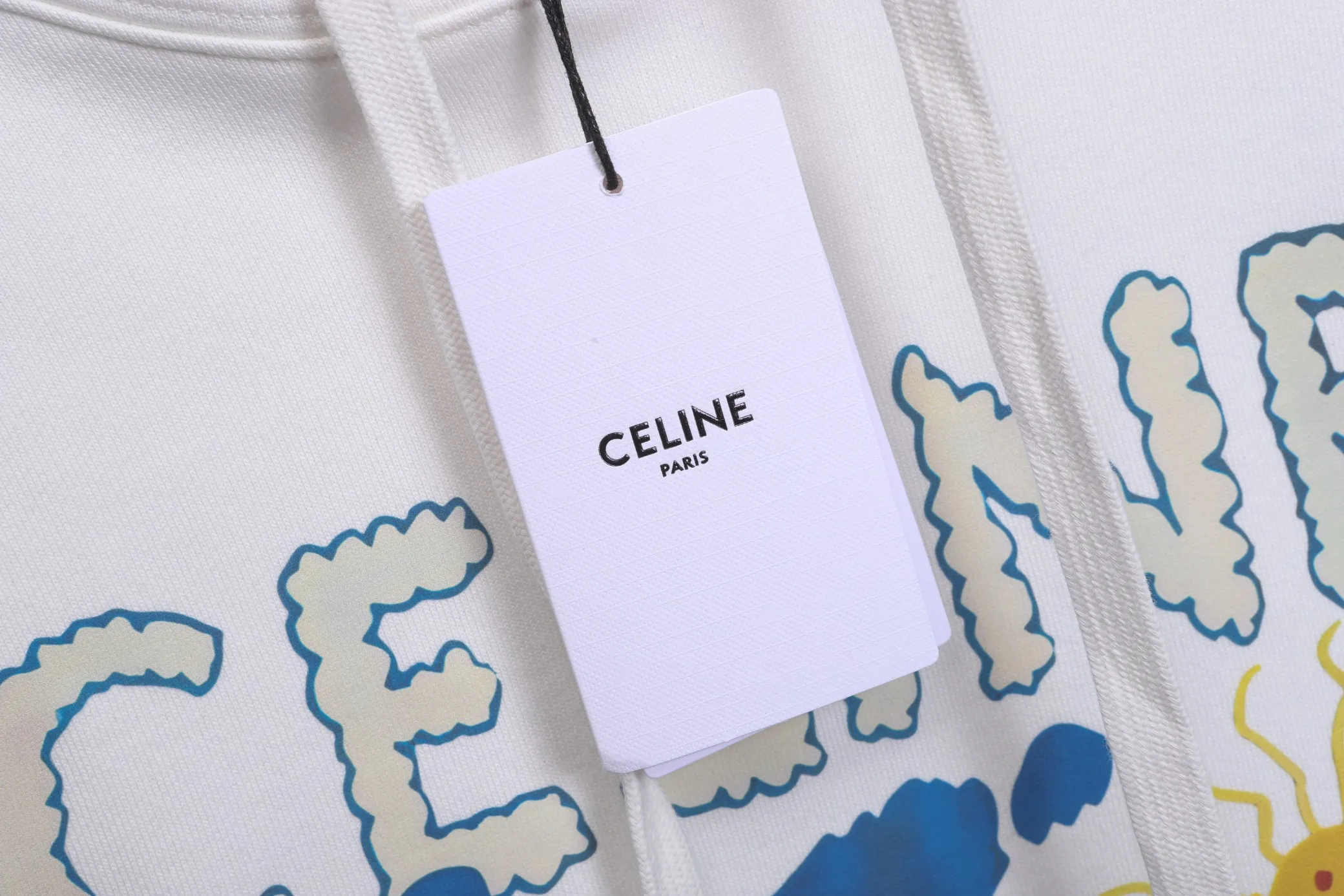 🅿️320 High quality Celine's new hooded sweatshirt, model number B10 Heavy industry graffiti printed letter hooded sweatshirt, added with cartoon elements, custom-made cotton material, mercerized, comfortable and skin-friendly. Following the reactive printing process, contrasting printing technique, exquisite pattern integration, full of ready-to-wear style. Hooded drawstring design, color, black and white, size s-xl