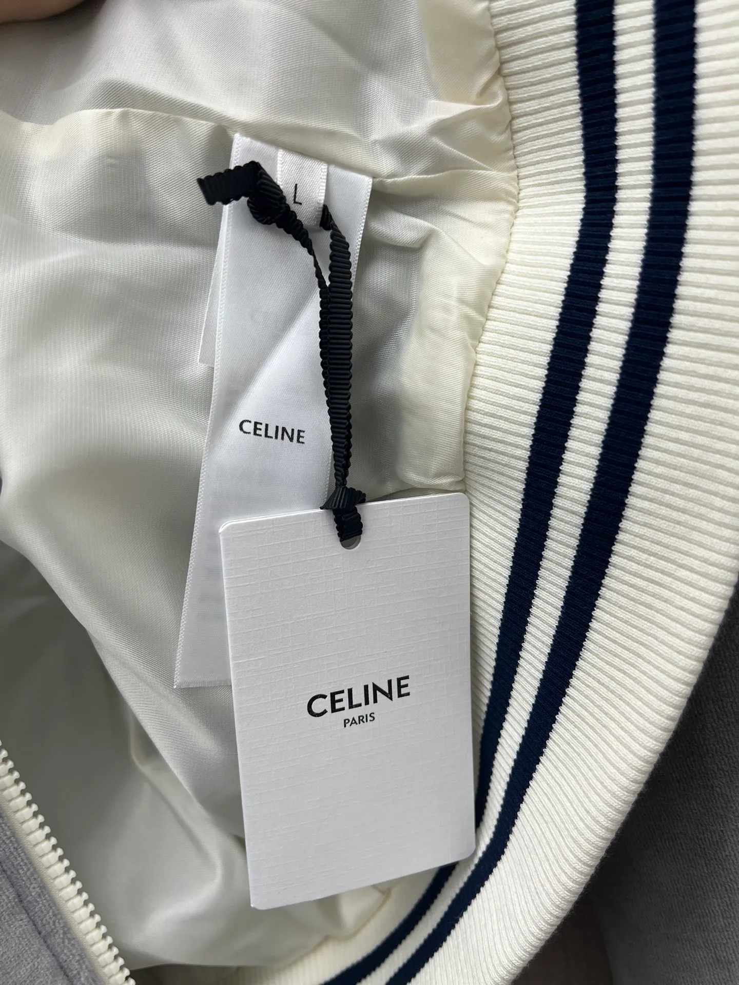 🅿️630 Celine 25ss new TRIOMPHE embroidered long-sleeved zipper baseball jersey women's high version code number: S.M.L.