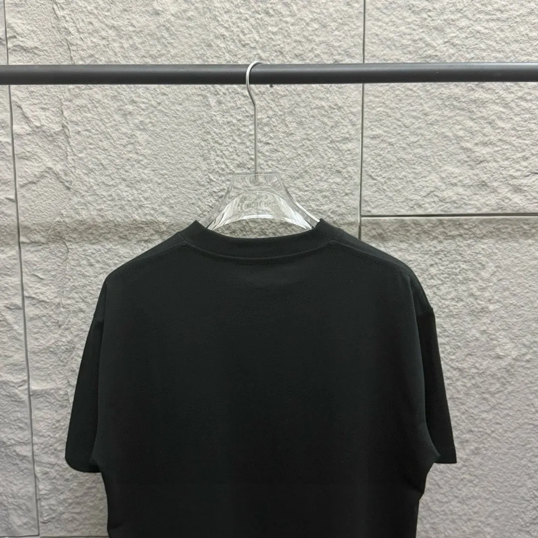 🅿️180 Celi* Celi Celin 2025 Spring and Summer Style Simple letter small embroidery personalized logo Customized double yarn plain cotton fabric Short-sleeved T-shirt Uniform for men and women Color: Black White Angora Red Floral Gray Size: S (90-130 catties) M (120-150 catties) L (140-165 catties) XL (160-180 pounds) XXL (180-210 pounds)