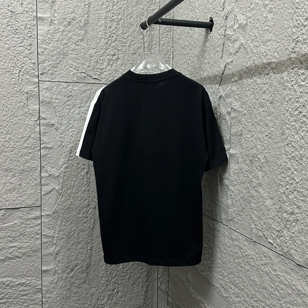 🅿️180 Celi* Celine 2025 spring and summer style Simple big C letter flocking technology Personalized logo Customized double yarn plain cotton fabric Short-sleeved T-shirt Uniform for men and women Size: S (90-130 catties) M (120-150 catties) L (140-165 catties) XL (160-180 catties) XXL (180-210 pounds) Color: black white