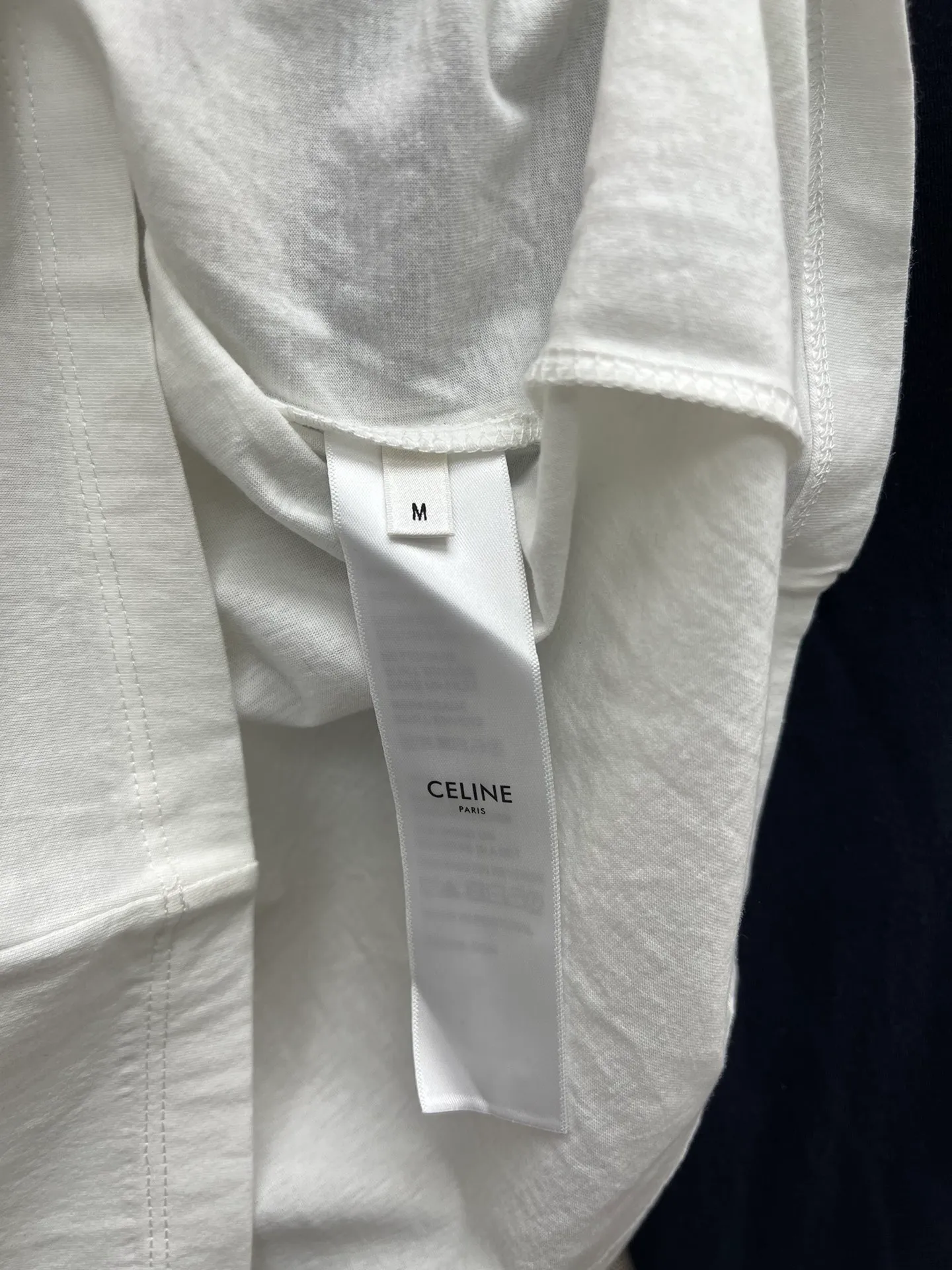 🅿️290 Celine 25ss new contrast letter Logo printed round neck long-sleeved T-shirt women's size: S.M.L.