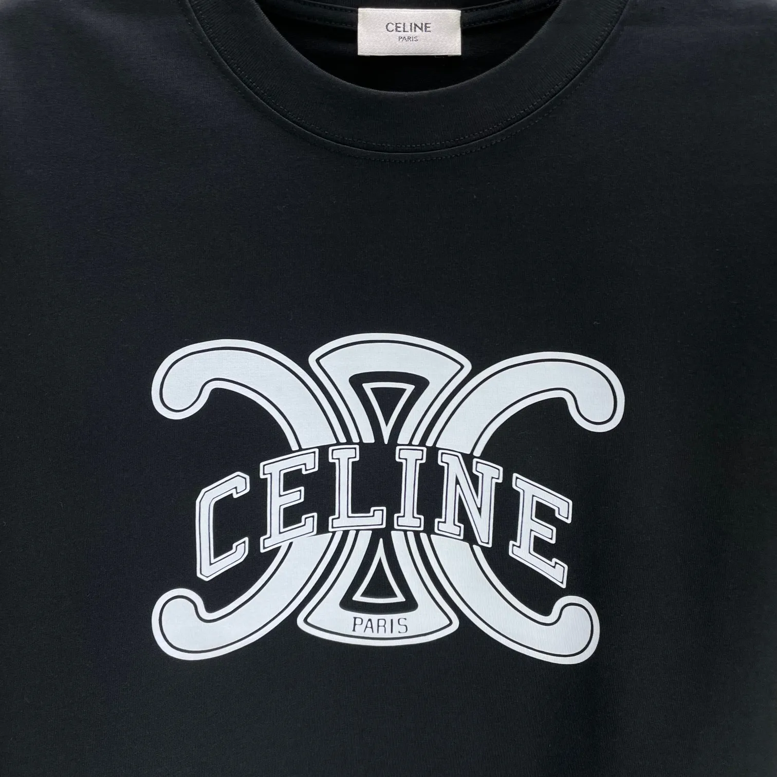 🅿️170 CELIN* 2025 spring and summer new short-sleeved T-shirt heavy cotton letter print color: black white code number: S M L XL XXL
