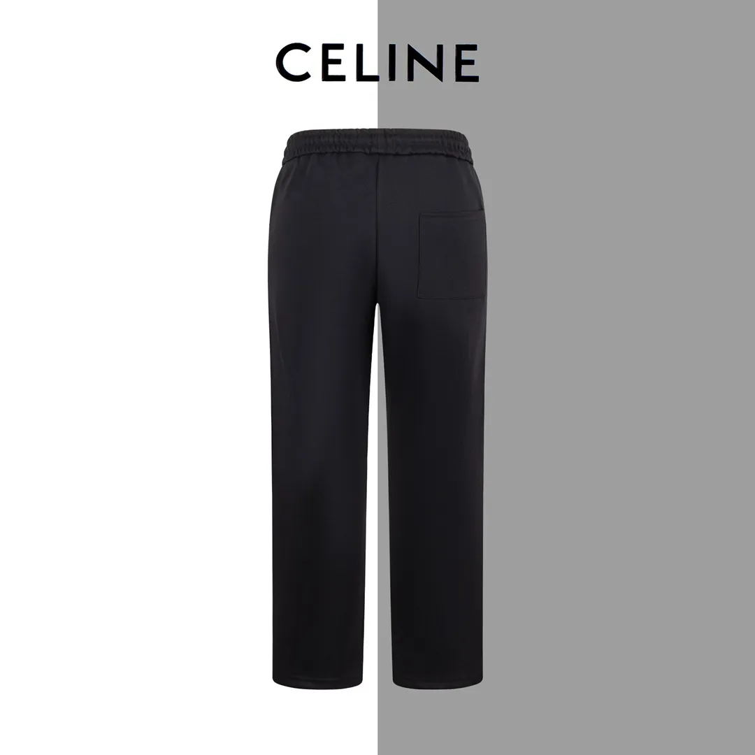 🅿️280 style number/G145 Celine small label letter embroidered beige webbing sweatpants CELINE official website consistent style Fabric: 450g high-weight premium composite fabrics, same color weaving and dyeing threads in the same cylinder, consistent color Three-dimensional and full small label embroidery ➕Jacquard ribbon Supporting: complete three labels Cardboard oil paper code sticker packaging High temperature pre-shrinking process before production will not shrink and deformation Imported machine professional plate production os version can be worn up to 200 pounds. The size is measured manually. The error of 2-3cm is normal. Color: black size: s m l xl