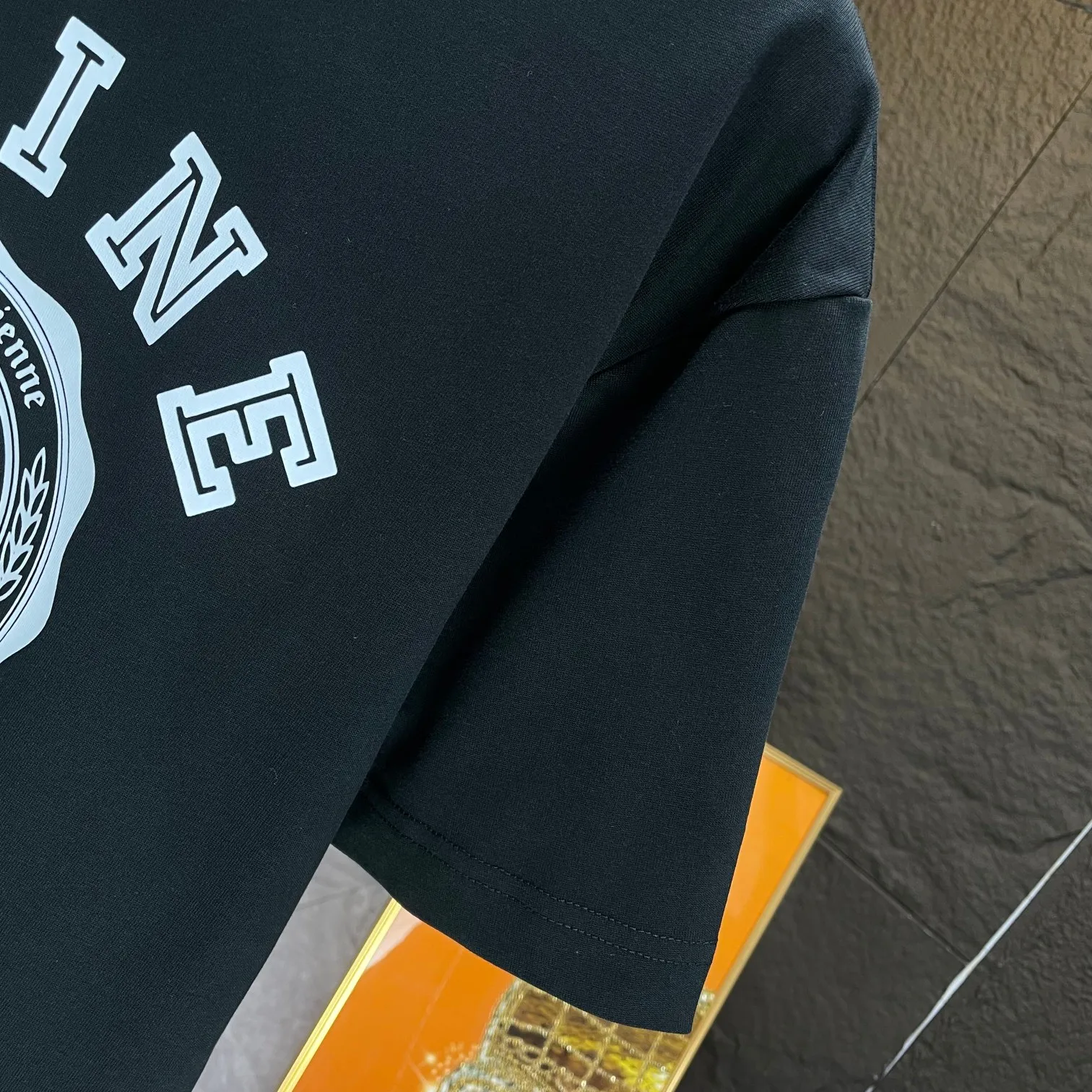 🅿️170 CELIN* 2025 spring and summer new short-sleeved T-shirt heavy cotton letter print color: black white code number: S M L XL XXL