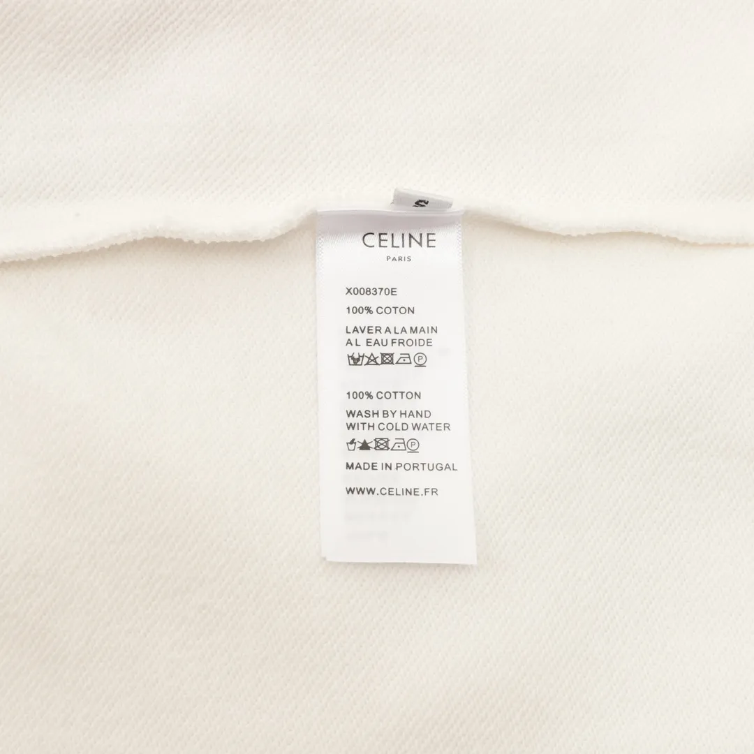 🅿️500 Celine 25FW hollow letter round neck sweatshirt, 480g high-grade combed cotton fabric, counter collar label, purchasing grade white thick plate tag, original hanging grain, three-dimensional foam printing on the front and back, strong layering, same style for men and women, couple style, oversize version, loose size: S-XL
