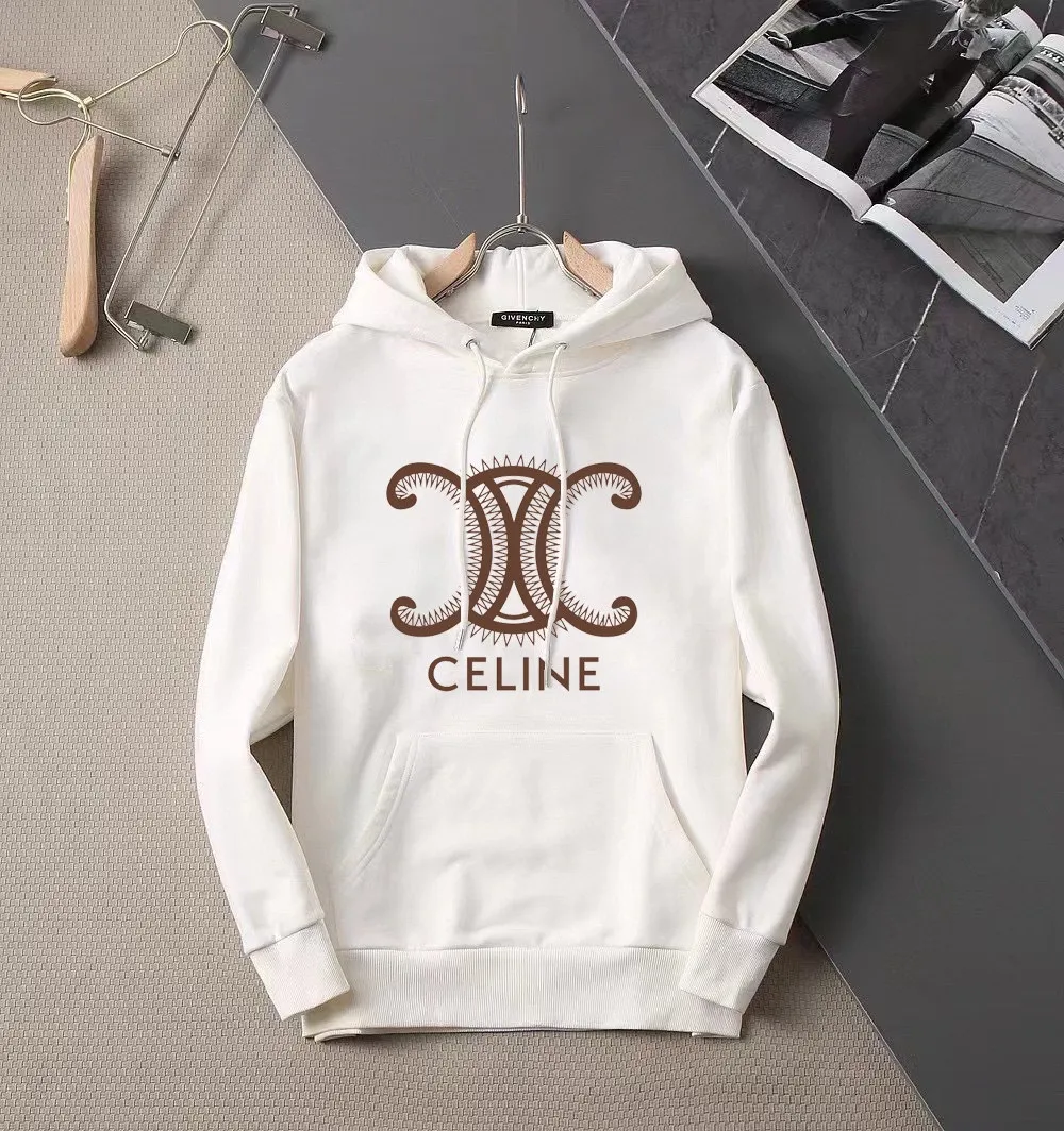 🅿️240 brand [CELINE Celine] (good news for fat people) 2025ss autumn latest long-sleeved round-neck sweatshirt, on sale simultaneously on the official website. Refreshing and breathable. Made of top Tencel Roman. Comfortable and soft. 3D three-dimensional clarity. Super fashion sense. Great for gifting and keeping for yourself. Size: M-5XL (can wear up to 220 pounds)