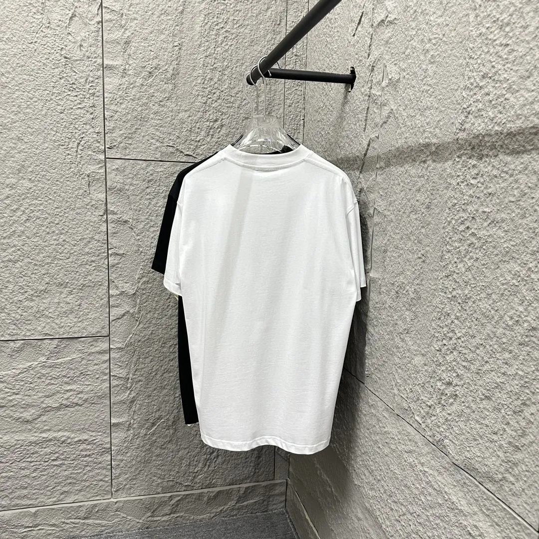 🅿️180 Celi* Celi Celin 2025 spring and summer style Simple letter printing personalized logo Customized double yarn plain cotton fabric Short-sleeved T-shirt Unisex Size: S (90-130 catties) M (120-150 catties) L (140-165 catties) XL (160-180 catties) XXL (180-210 catties) Color: black white