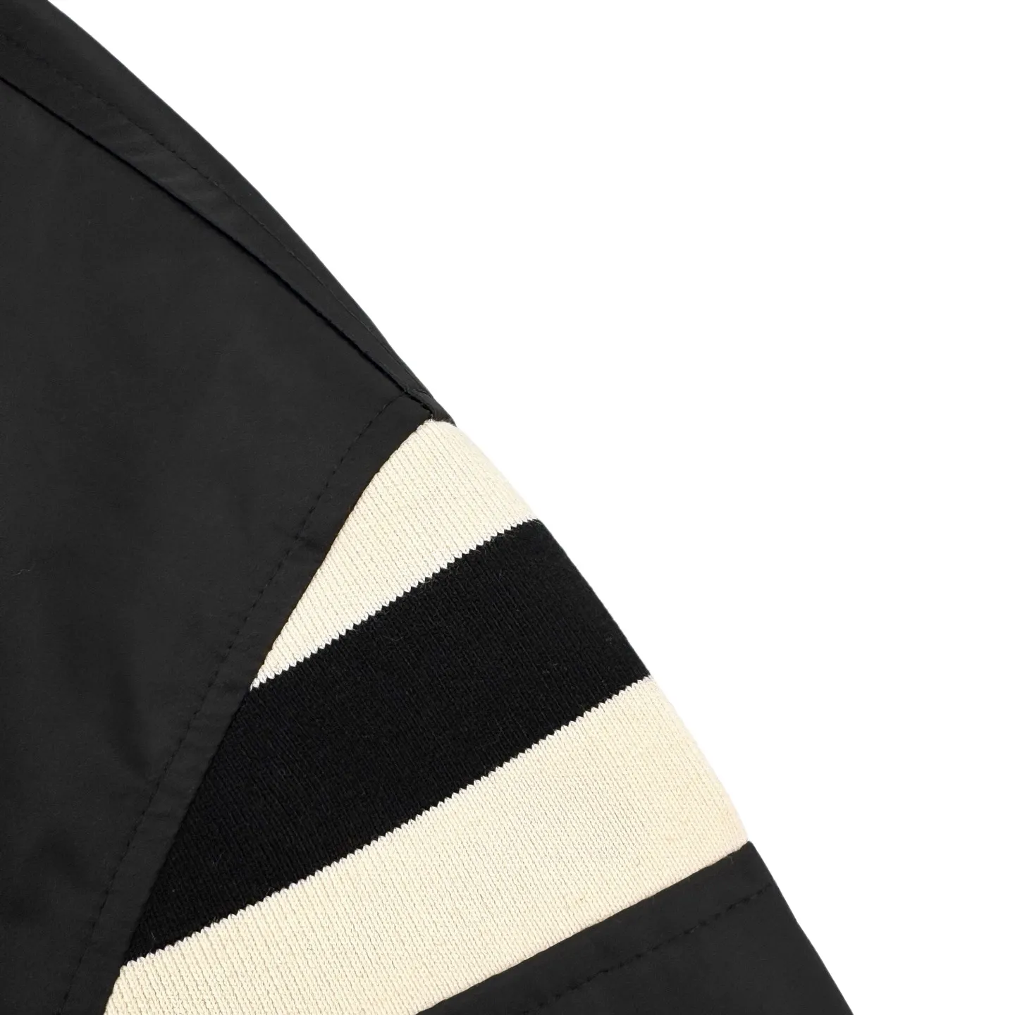 🅿️530 Celine Arc de Triomphe embroidered striped patchwork jacket. The fabric is custom-made ink satin composite woven silk. It is of high quality and comfortable to the skin. It uses classic black as the curtain to give deep sensory luxury. Precise and neat architectural lines outline the contemporary silhouette. The iconic Celine Arc de Triomphe embroidery is embellished on the chest. It is lifelike and highly recognizable. It is matched with striped elements on the sleeves and hem to inject a touch of casual vitality. Outline the outline of an uninhibited soul with simplicity, minimalist elegance, natural craftsmanship, and imported machine embroidery technology. Use advanced computer control systems and precision mechanical components to realize the Arc de Triomphe embroidery operation. High precision. The lines are smooth and delicate. The template machine opens the bag. The preset template guides the position, shape and size of the bag opening. The accuracy ensures the quality of the bag opening effect. The fabrics have been washed. The hand feel and texture are better. Not easy to deform, not easy to shrink, not easy to fade. Maintain long-lasting beauty. Size:48-50-52-54