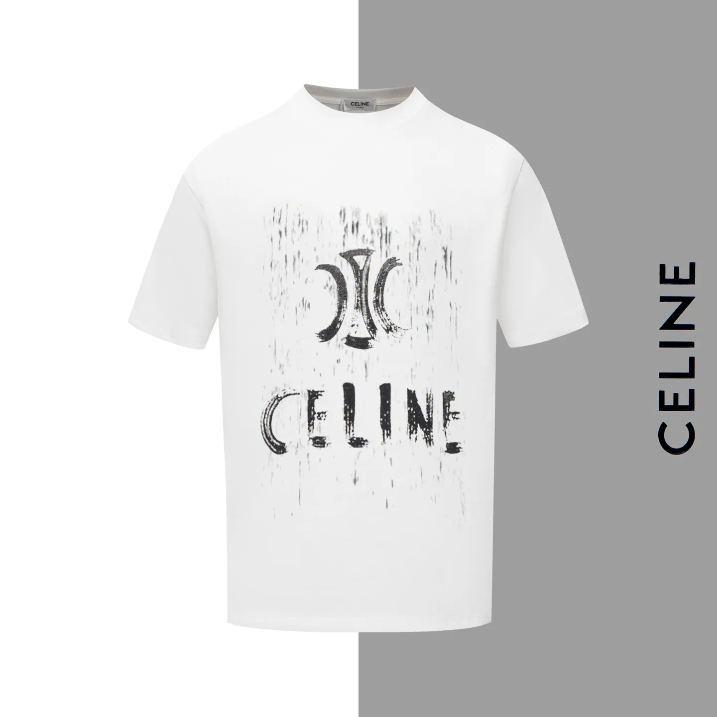 🅿️170 Style #Z5 Celine limited letter logo printed round neck short sleeves Same style as CELINE official website Fabric: 32-count double yarn 280g pure cotton fabric Weaving and dyeing threads of the same color in the same cylinder Process: imported machine white ink direct-jet printing process Supporting: complete three-label cardboard oil paper code sticker packaging High-temperature pre-shrinking process before production, no shrinkage and deformation Imported machine professional plate making os version can wear up to 200 pounds The size is measured manually. The error of 2-3cm is normal. Color: black white size: s m l xl