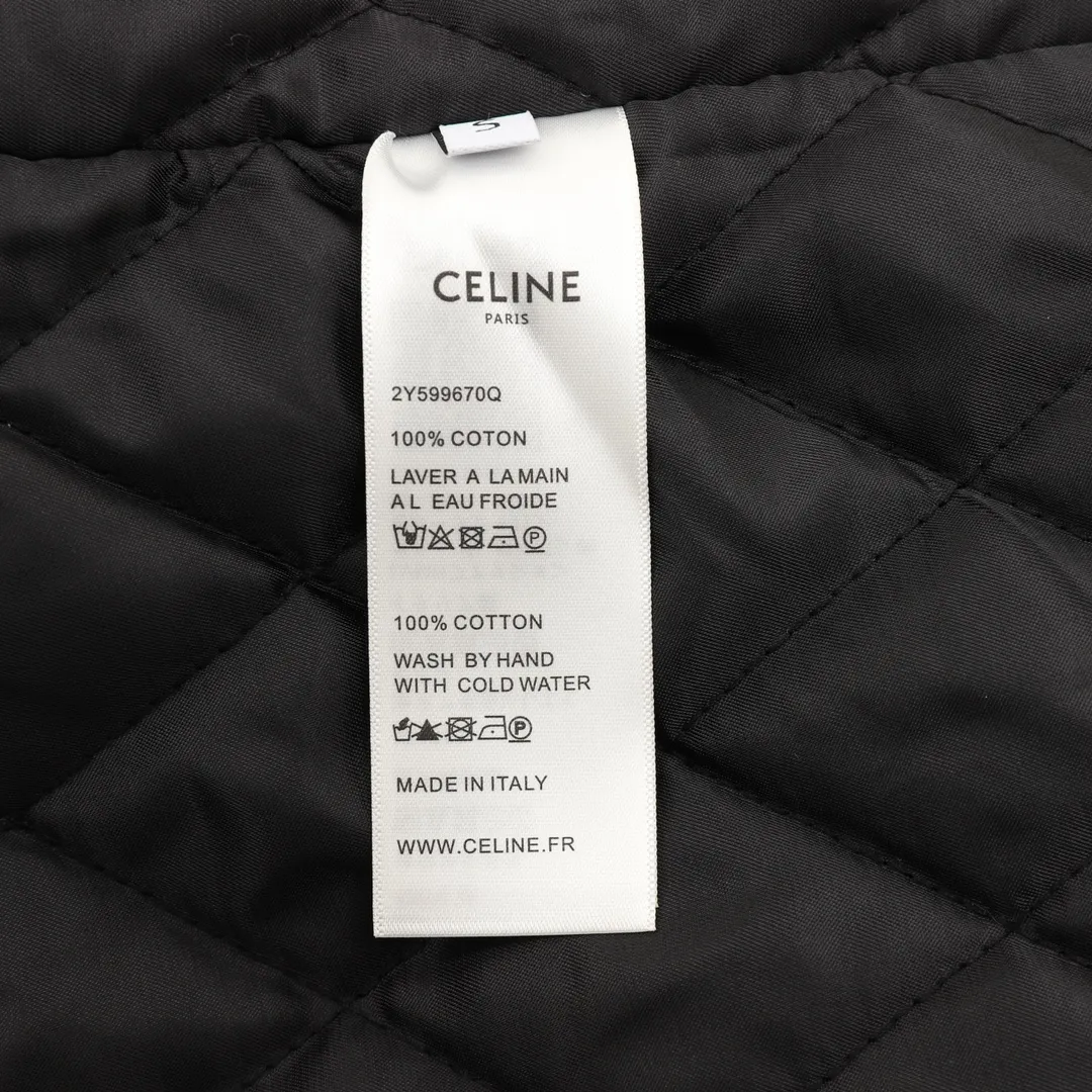 🅿️570 CELINE/Celine Letter Baseball Cotton Jacket Custom-made brocade warm velvet, the letters are embossed, and the letters are embroidered with three-dimensional craftsmanship. Through specific stitching methods and materials, the direction and force of each stitch and thread are accurately controlled. The template machine opens the bag. The preset template guides the position, shape and size of the bag, and the fit size is: XS-L
