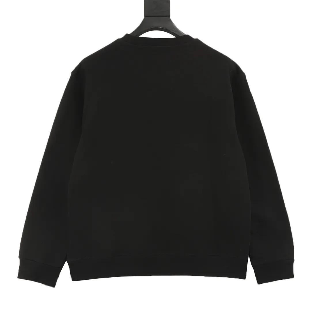 🅿️500 CHANEL 25FW Silicone small label round neck sweatshirt 480g high-grade combed cotton fabric Counter collar label Purchasing grade white thick plate hang tag Original hanging beads Three-dimensional foam printing on the front and back Strong sense of layering Same style for men and women Couple style Oversize version Loose Size: S-XL
