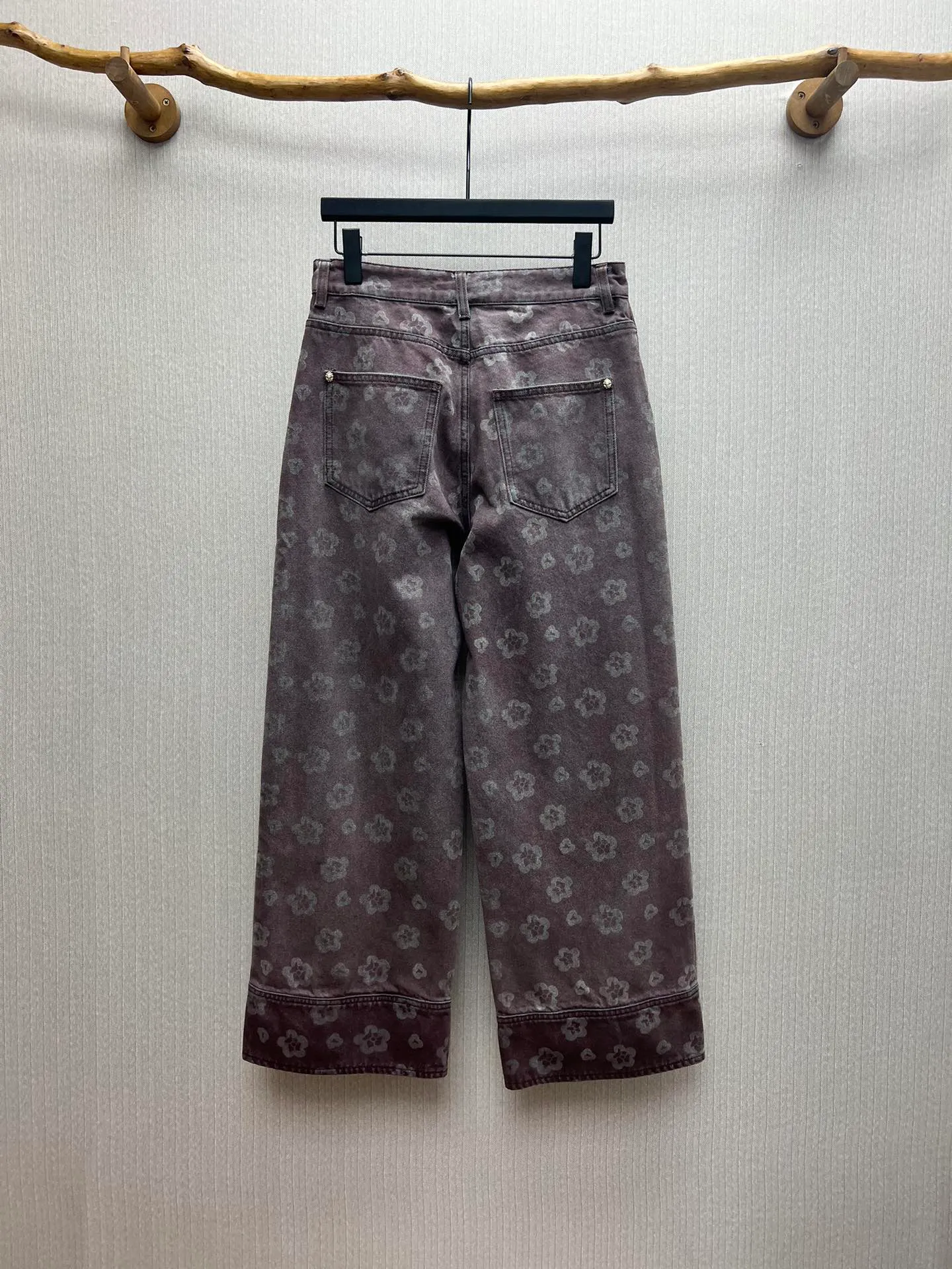 🅿️560 Chanel 25ss new retro straight jeans with floral print, women’s style, high version, code number: 36.38.40.