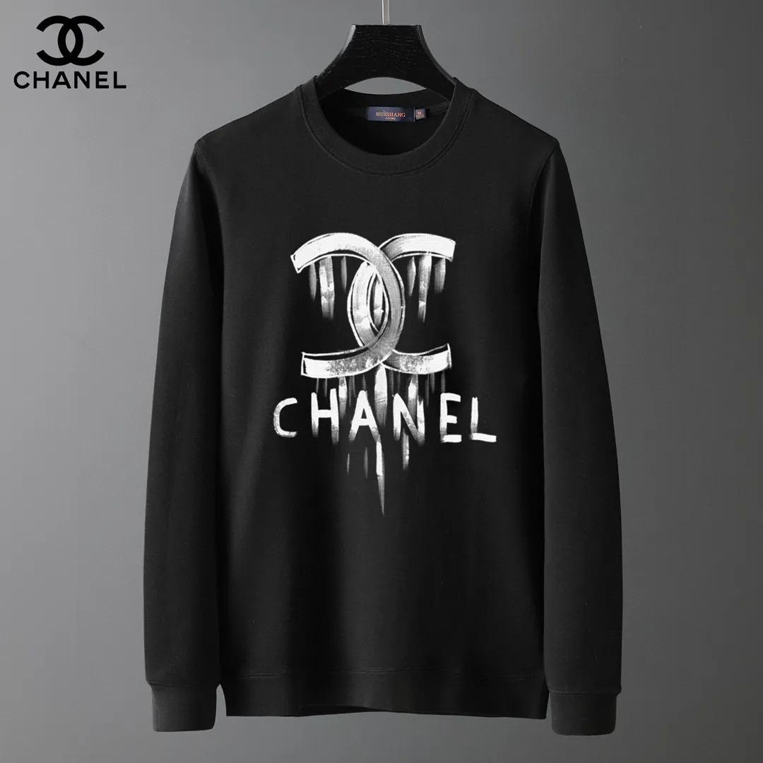🅿️220 brand [CHANEL Chanel] (good news for fat people) 2025ss autumn latest long-sleeved round neck sweatshirt, on sale simultaneously on the official website. Refreshing and breathable. Made of top Tencel Roman. Comfortable and soft. 3D three-dimensional clarity. Super fashion sense. Great gift for your own use. Size: M-5XL (can wear up to 220 pounds)