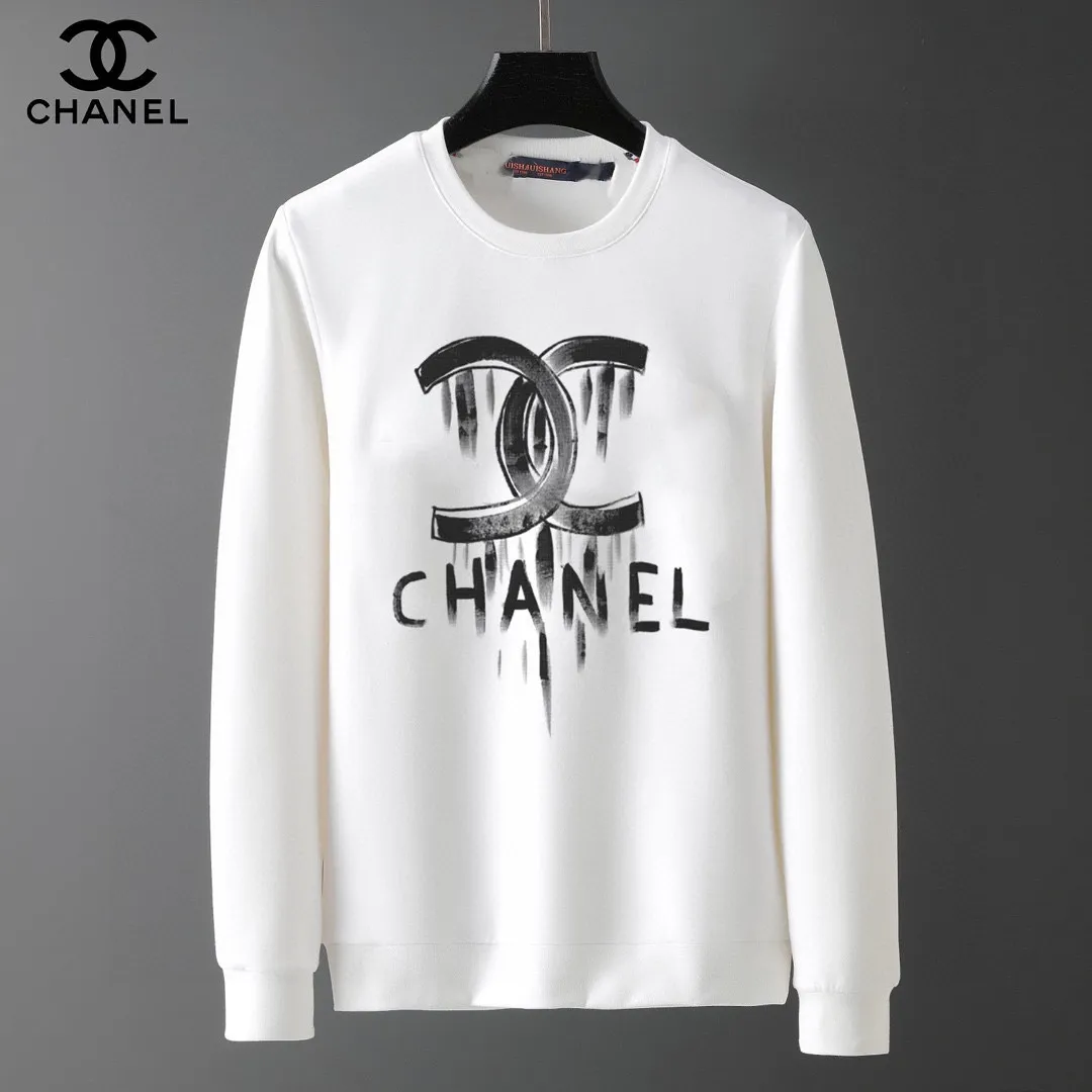🅿️220 brand [CHANEL Chanel] (good news for fat people) 2025ss autumn latest long-sleeved round neck sweatshirt, on sale simultaneously on the official website. Refreshing and breathable. Made of top Tencel Roman. Comfortable and soft. 3D three-dimensional clarity. Super fashion sense. Great gift for your own use. Size: M-5XL (can wear up to 220 pounds)