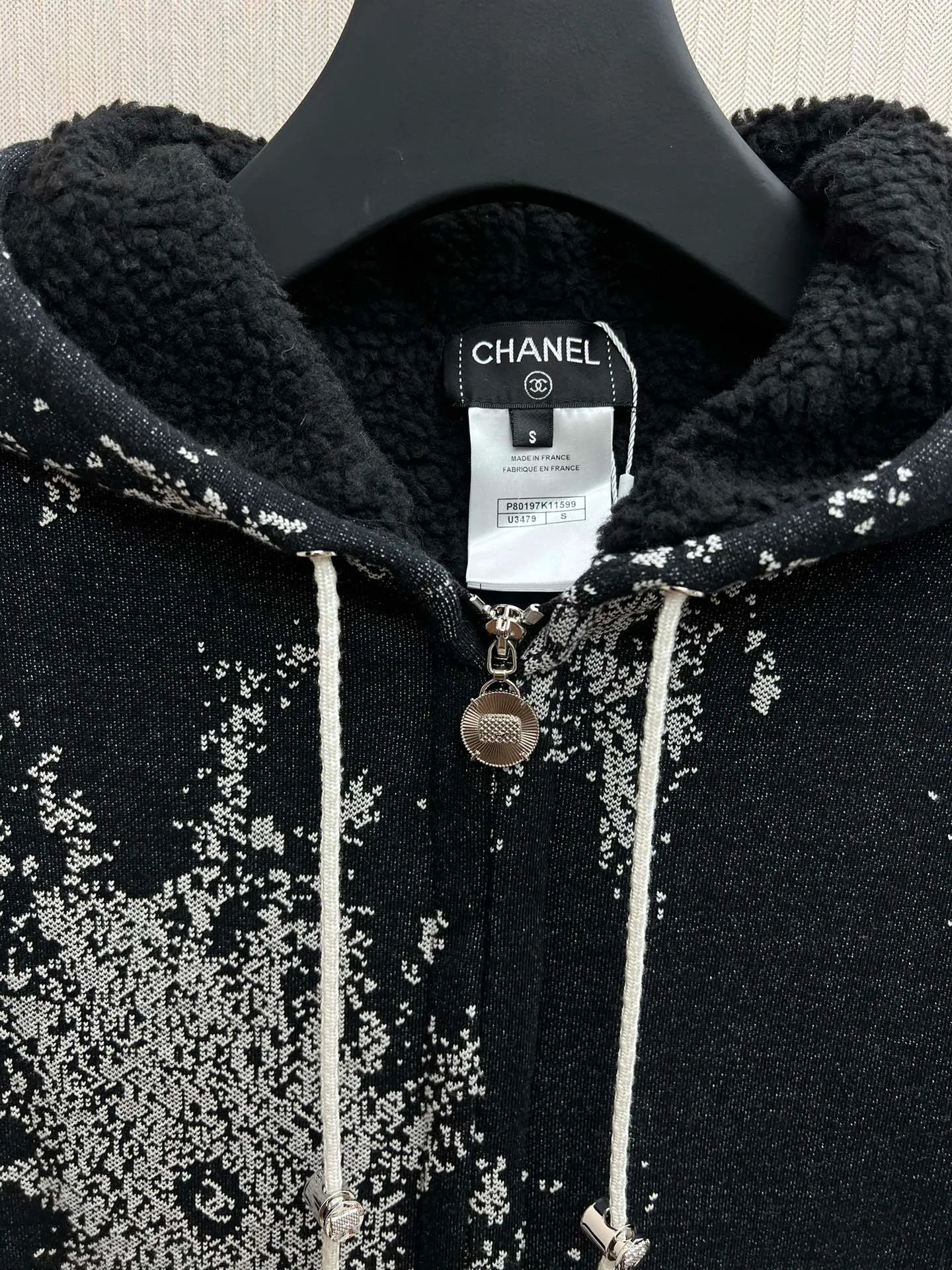 🅿️730 Chanel 25ss new autumn and winter preview series hooded printed zipper long-sleeved jacket for women Size: S.M.L.