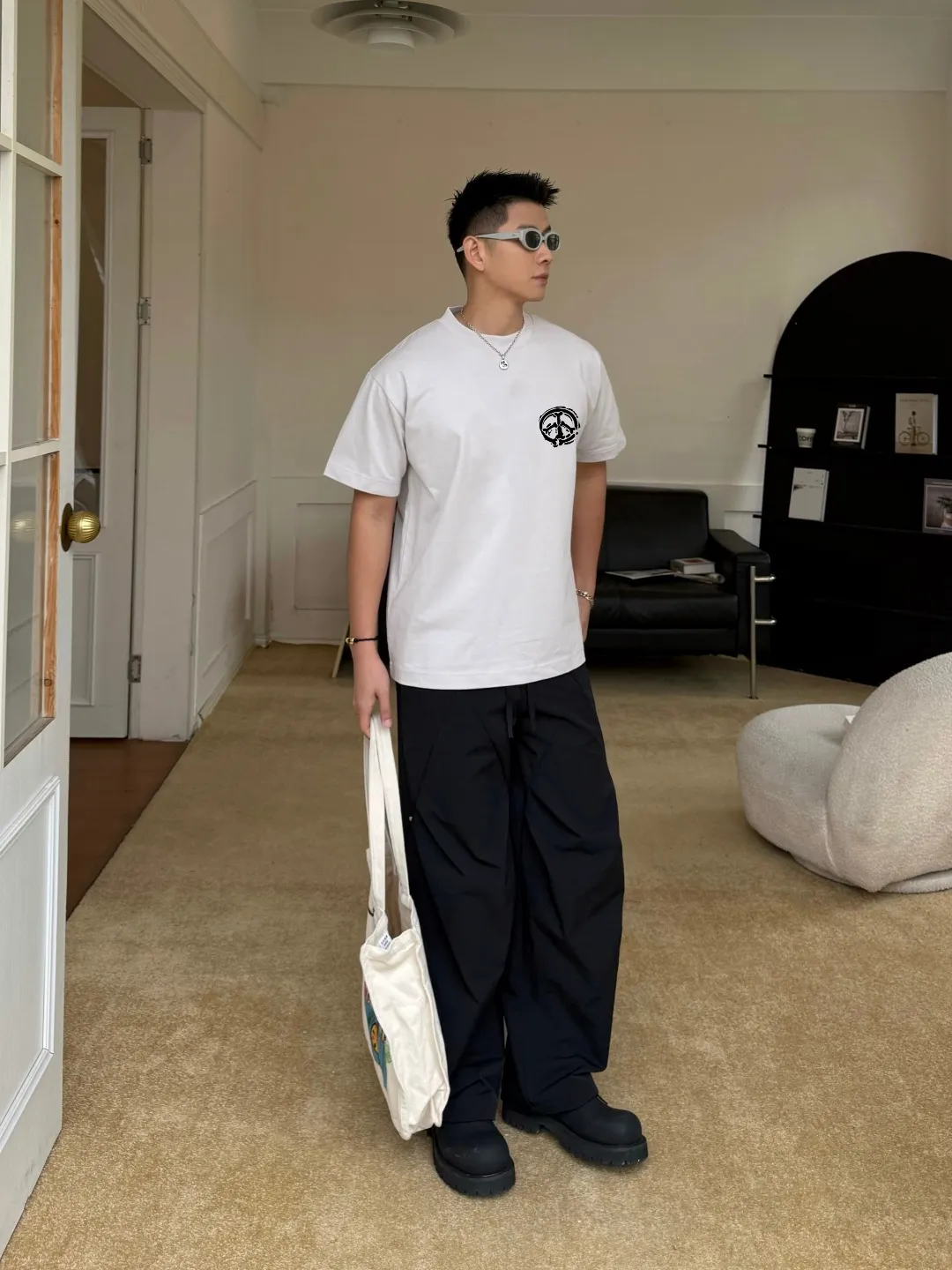 🅿️170 [CHANEL Chanel] 2025FW short-sleeved T-shirt LOGO printing, high-end 26s double yarn 300g fabric, heavy fabric, custom stretcher rib, same vat and dye, complete three standards, same style for men and women, color: black, white, gray, size: S M L XL 2XL