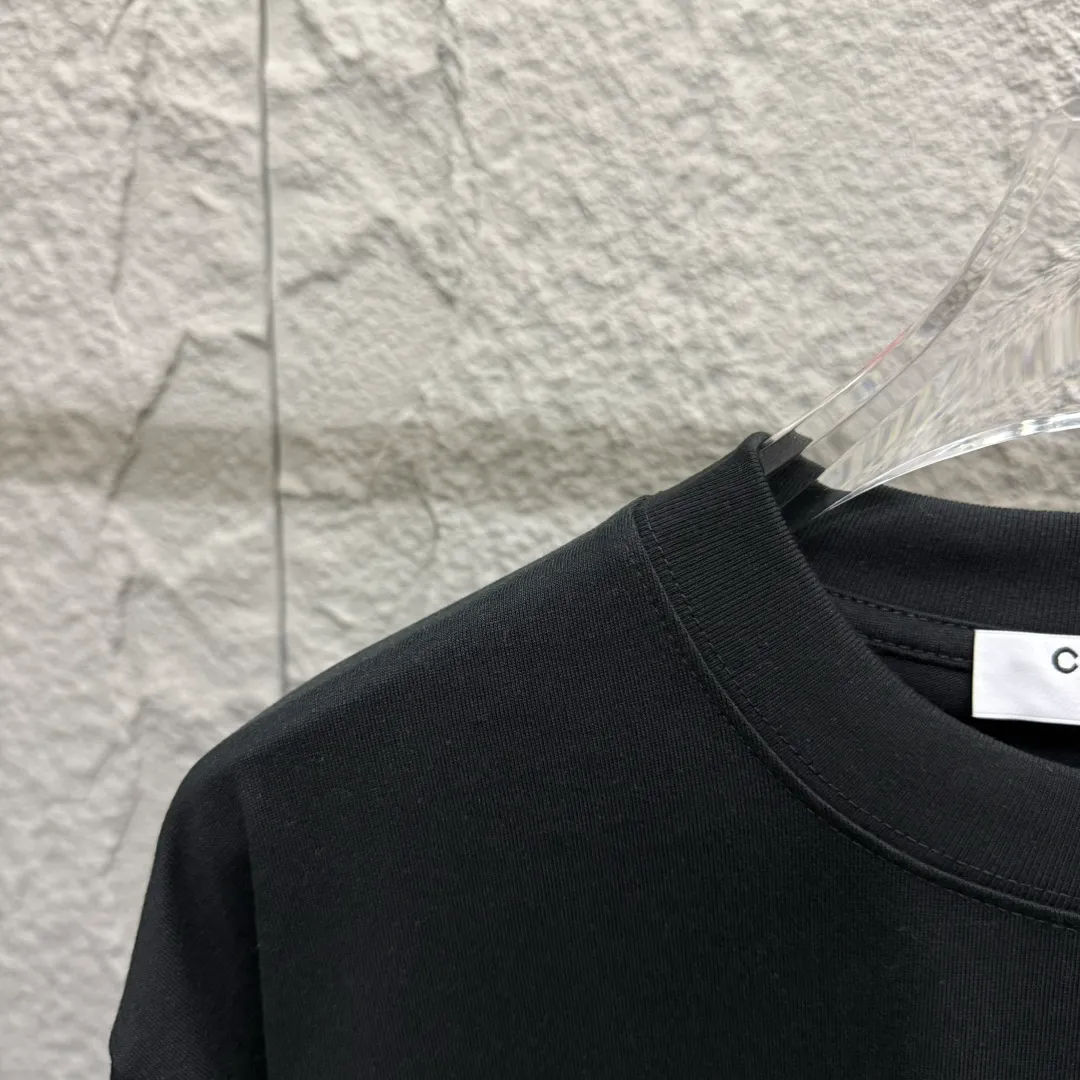 🅿️180 CHANE*Chanel*er 2025 spring and summer new style Classic rainbow letter print Customized double yarn plain cotton fabric Short-sleeved T-shirt Uniform for men and women Color: black white floral gray Size: S (90-130 pounds) M (120-150 pounds) L (140-165 pounds) XL (160-180 pounds) XXL (180-210 pounds)