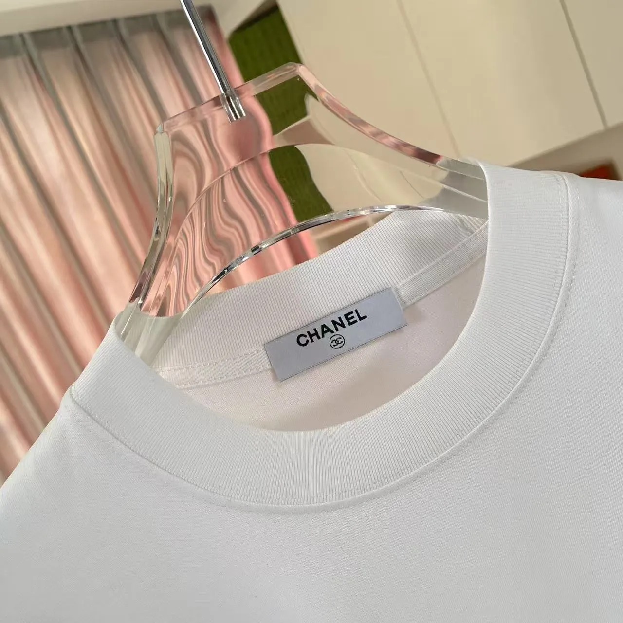🅿️170 Chanel CHANEL 2025 summer new style Double C letter logo three-dimensional silicone printing short-sleeved T-shirt Customized fabric 300g Same style for men and women Size: S M L XL XXL five codes Color: black white pink sky blue