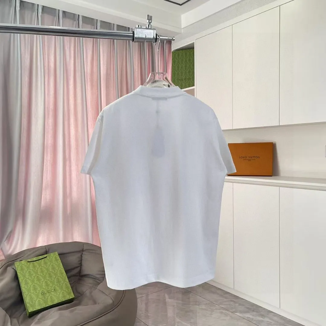 🅿️170 Chanel CHANEL 2025 summer new style Double C letter logo printing short-sleeved T-shirt Customized fabric 300g Same style for men and women Size: S M L XL XXL five sizes Color: black white lake green rose red