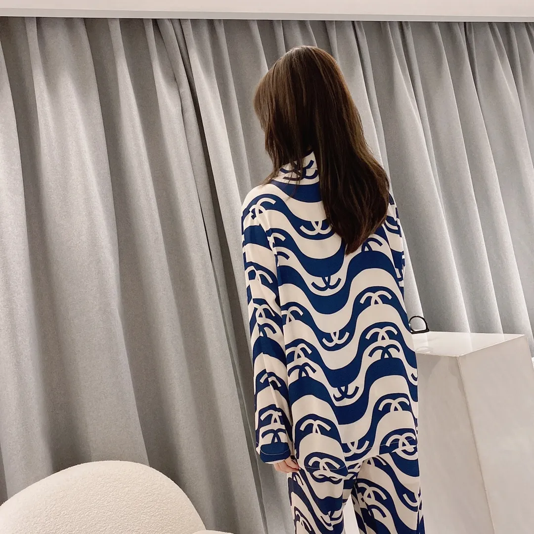 🅿️360 2023 CHANEL home wear, high-definition Korean silk fabric, skin-friendly, soft and comfortable Size: S～L