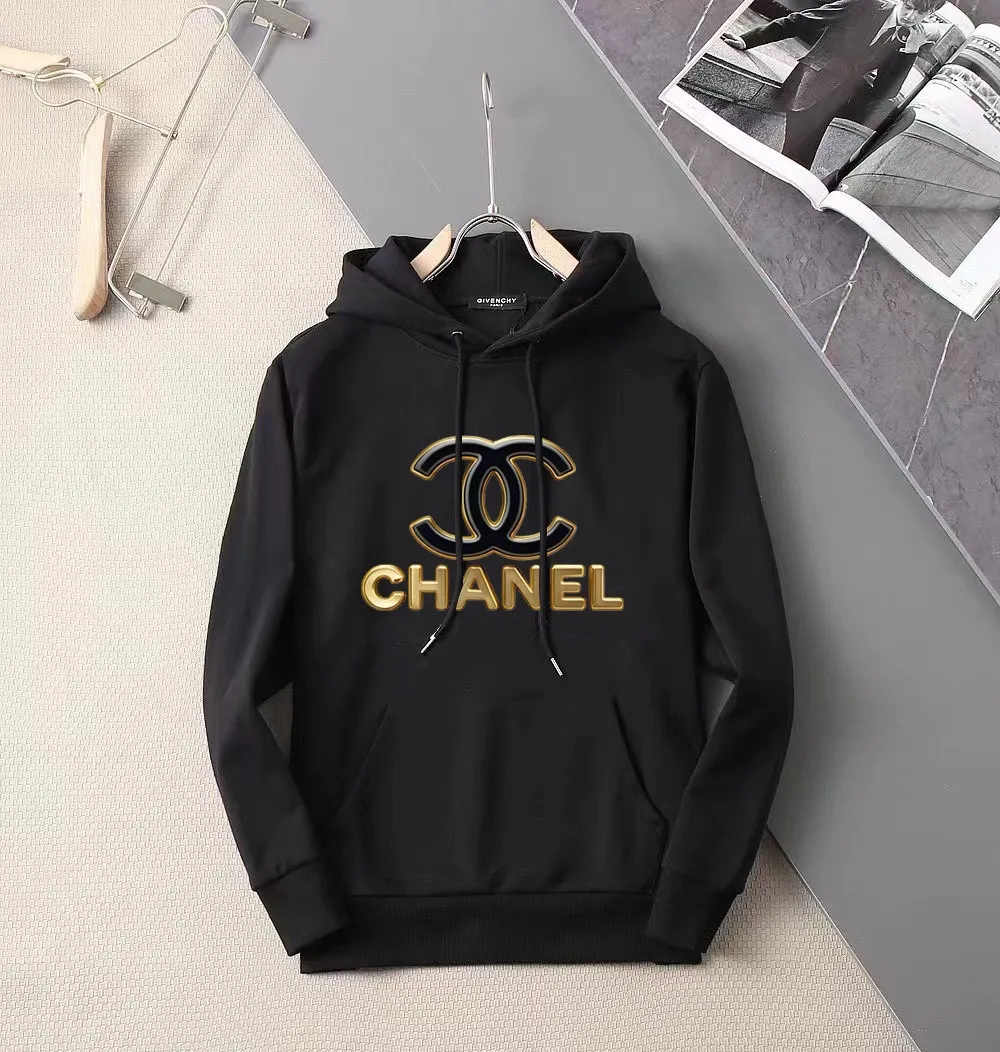 🅿️240 brand [CHANEL Chanel] (good news for fat people) 2025ss spring latest long-sleeved hooded sweatshirt, on sale simultaneously on the official website. Refreshing and breathable. Made of top Tencel Roman. Comfortable and soft. 3D three-dimensional clarity. Super fashion sense. Great gift for your own use. Size: M-5XL (can wear up to 220 pounds)